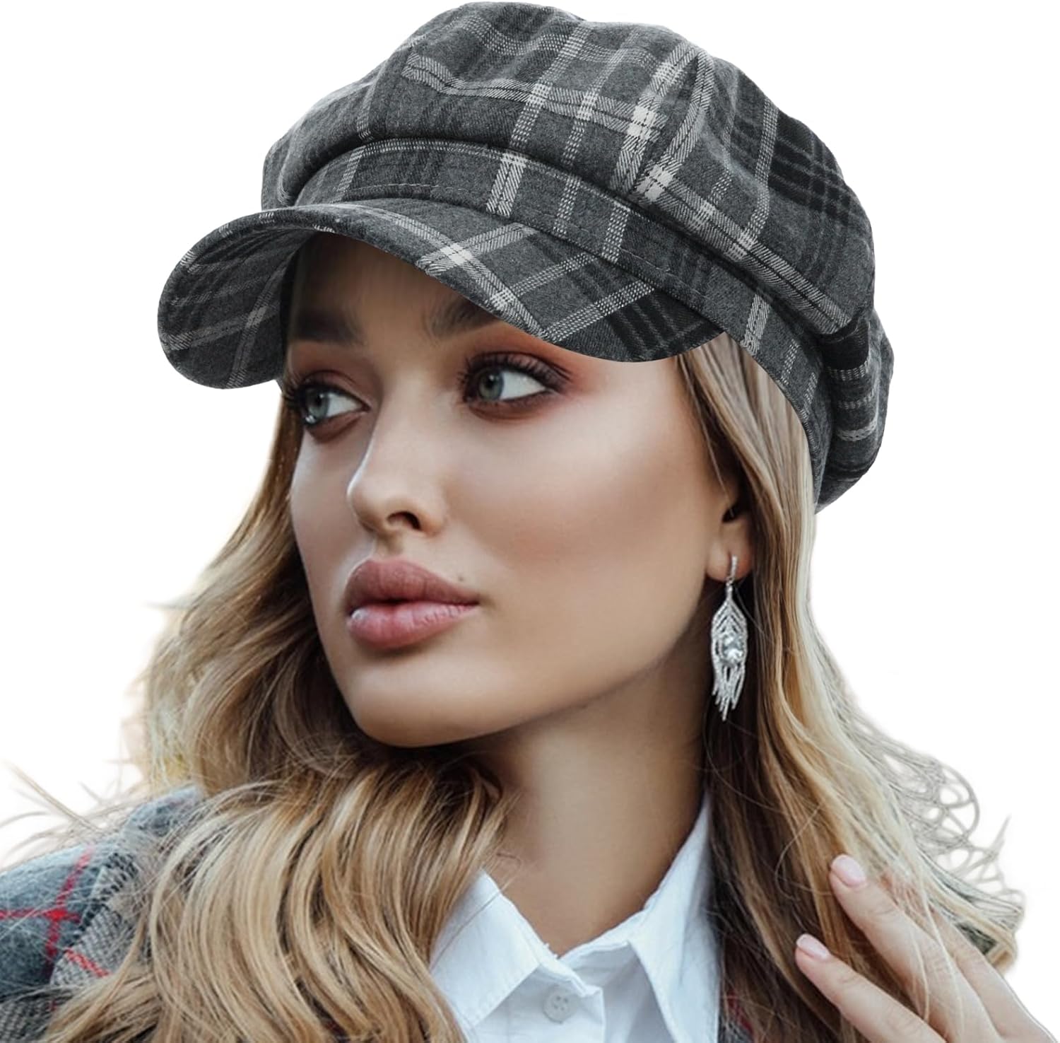 Women Wool Newsboy Hats Cabbie Hat Beret Paperboy Tweed Baker Boy Cap