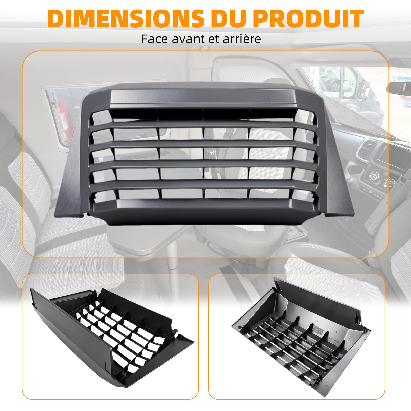 Couvre siege arrière gauche/droite pour Fiat Ducato 250, Peugeot Boxer, Citroën Jumper - OEM 60911739 (remplace 1617533080), plastique robuste (siège arrière)