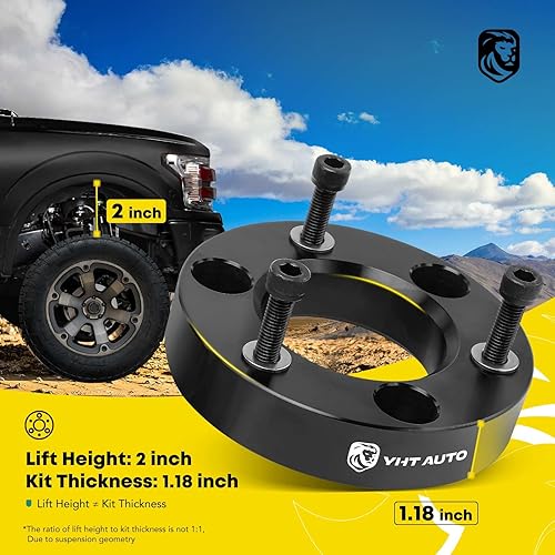 Miniatura 2 de YHTAUTO Kit de elevación de nivelación delantera de 2 pulgadas compatible con Nissan TitanArmada 2004-2023, RWD4WD, espaciadores de puntales de