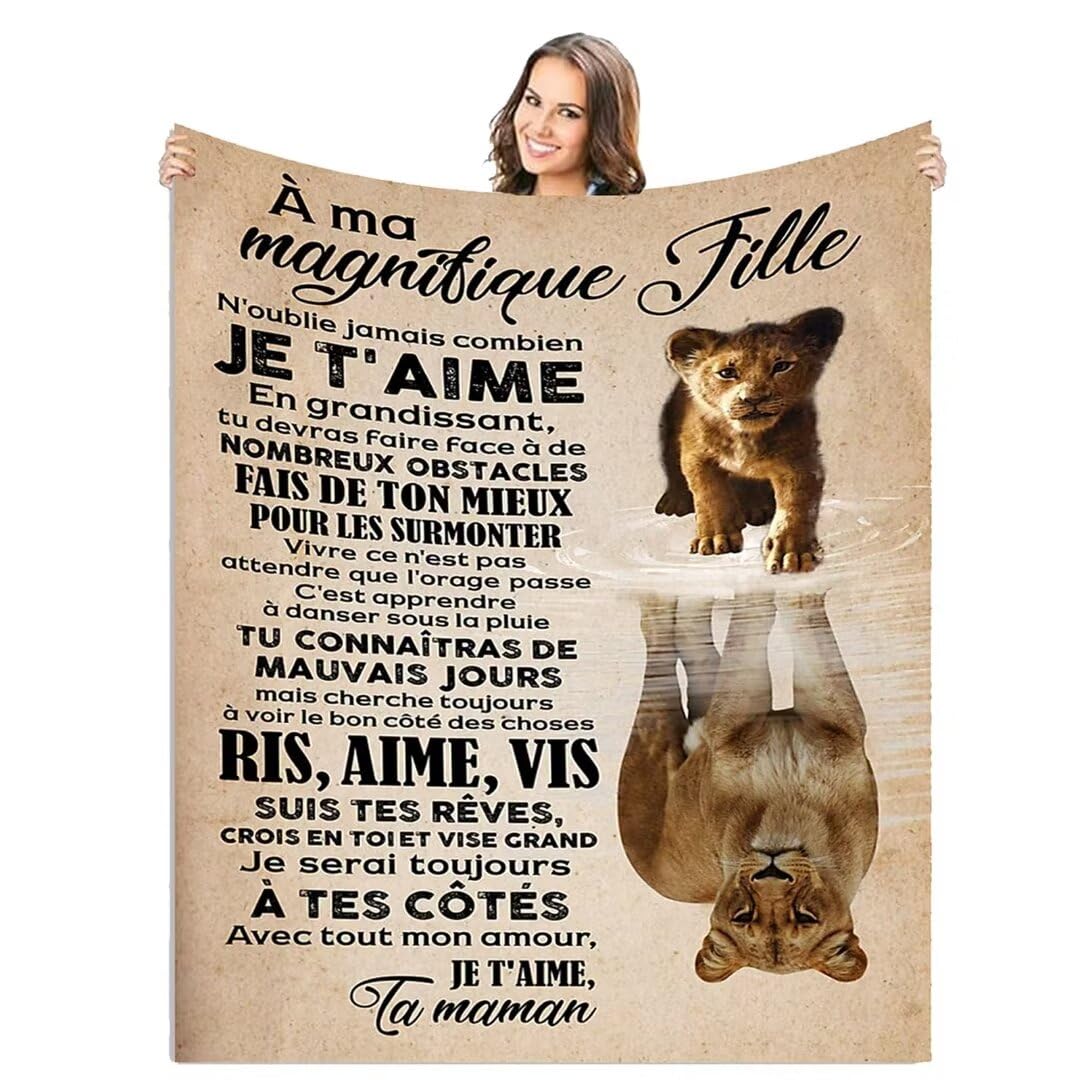 Plaid personnalisé fille douceur premium flanelle chaude couverture lettre