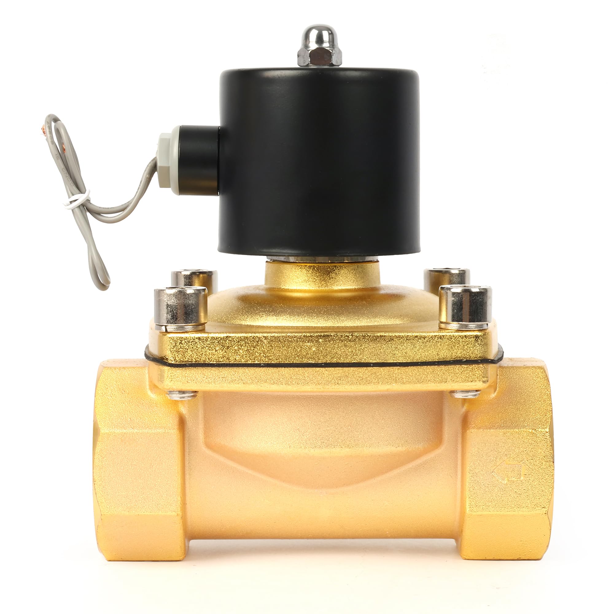 U.S. Solid Válvula solenoide – Válvula de agua eléctrica de aleación de zinc de 24 V CC de 2 pulgadas, sello NBR