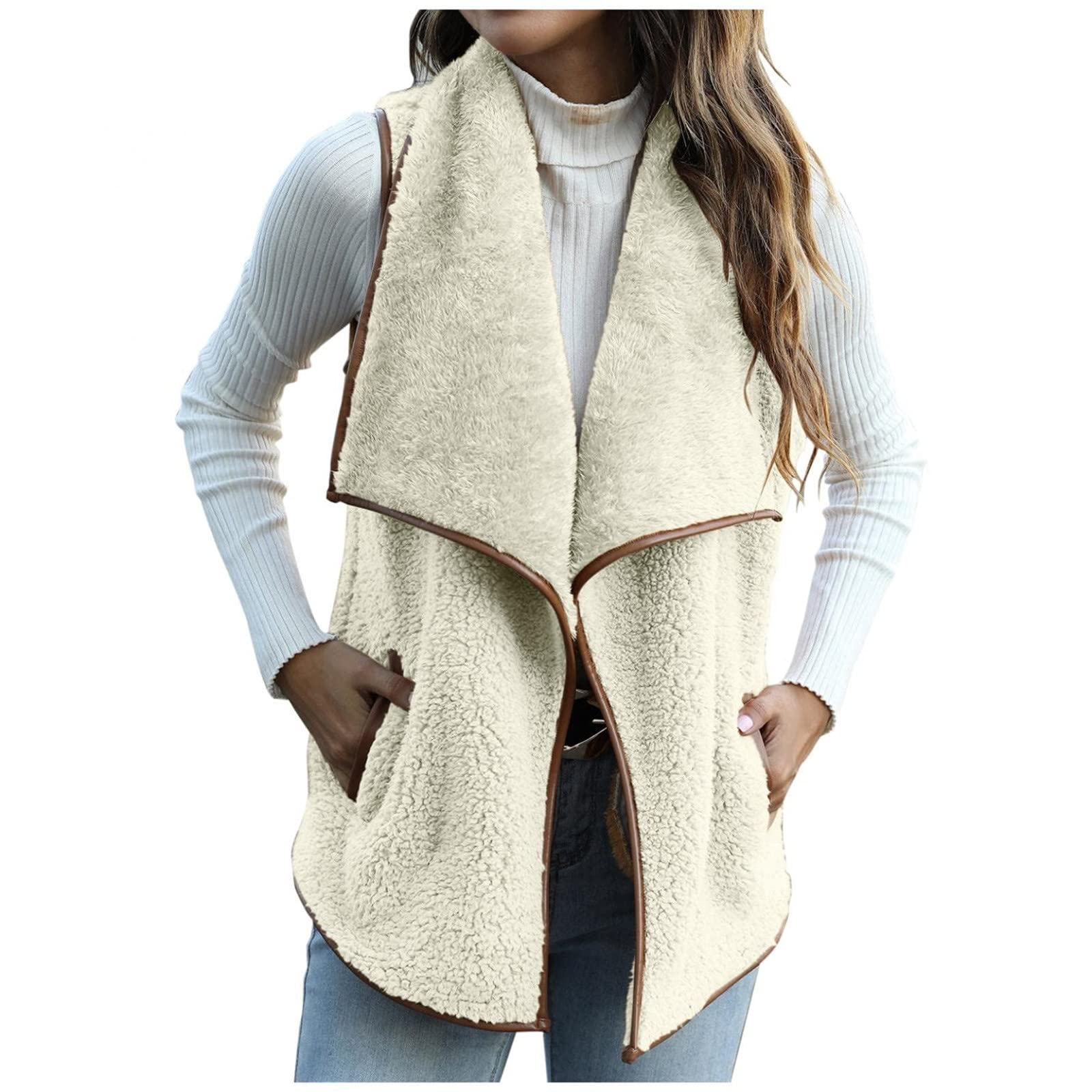 Women Coats And Jackets Sale Clearance Womens Sleeveless Sherpa