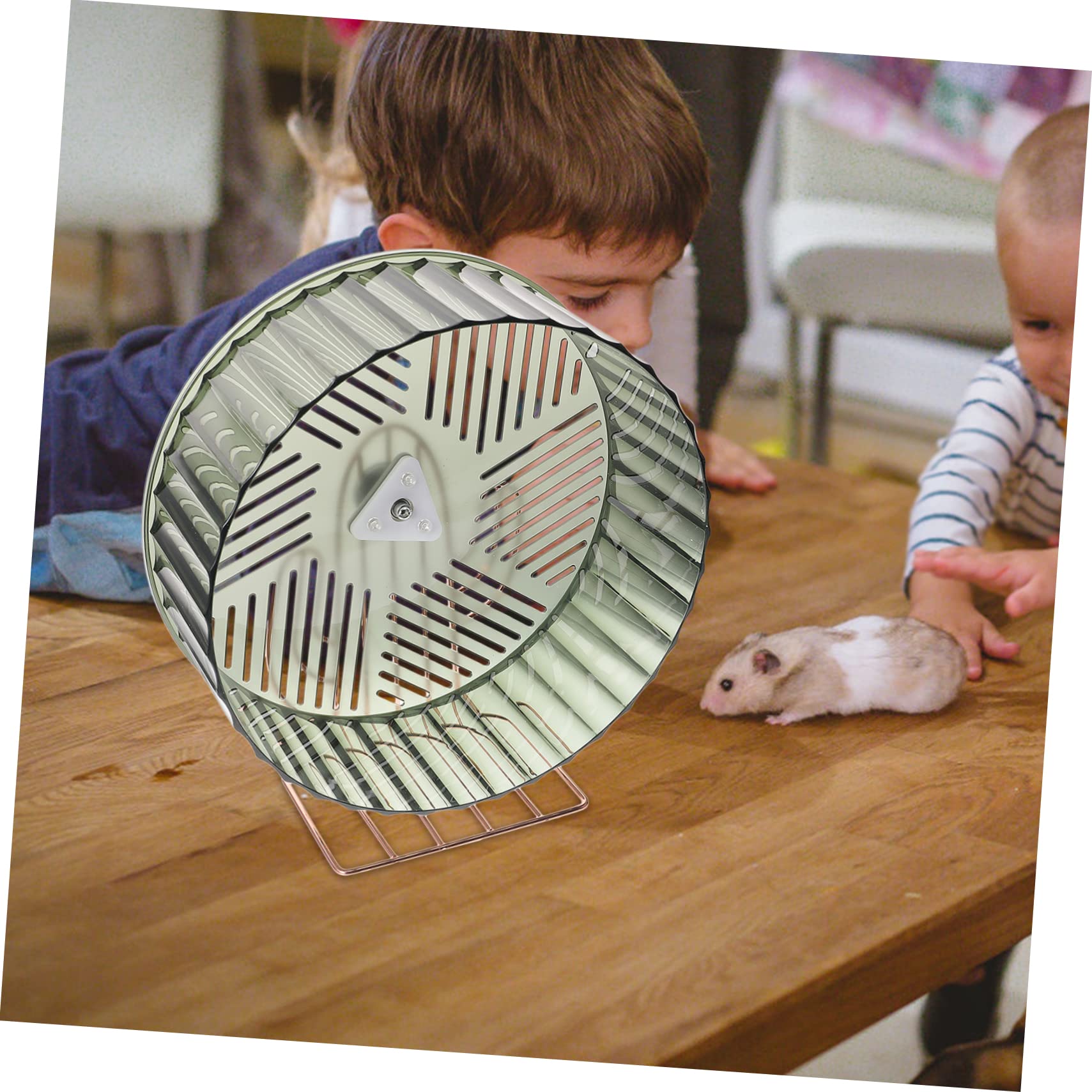 WOONEKY Rueda Silenciosa Hamster Base Estable y Diseño de Plástico y Aleación, Accesorio Adecuado para Jaulas y Deportes de Mascotas Pequeñas