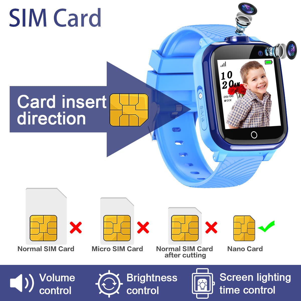 Smartwatch Bambini GPS 4G con WiFi Videochiamata SOS Camera Impermeabile Messaggio Sveglia Cronometro Modalità Classe Lettore Musicale Notifica Vibrazione Regalo per Ragazzi e Ragazze.