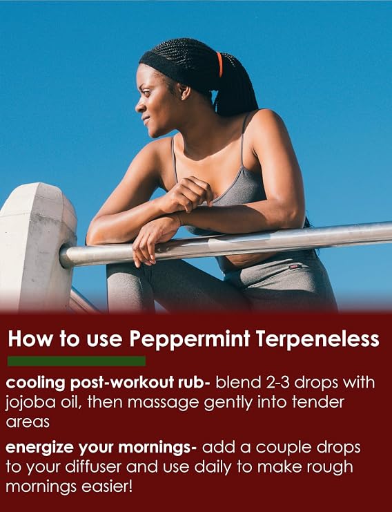 32 fl oz - Peppermint Essential Oil (Terpeneless) 100% Pure - Aluminum Bottle - GreenHealth