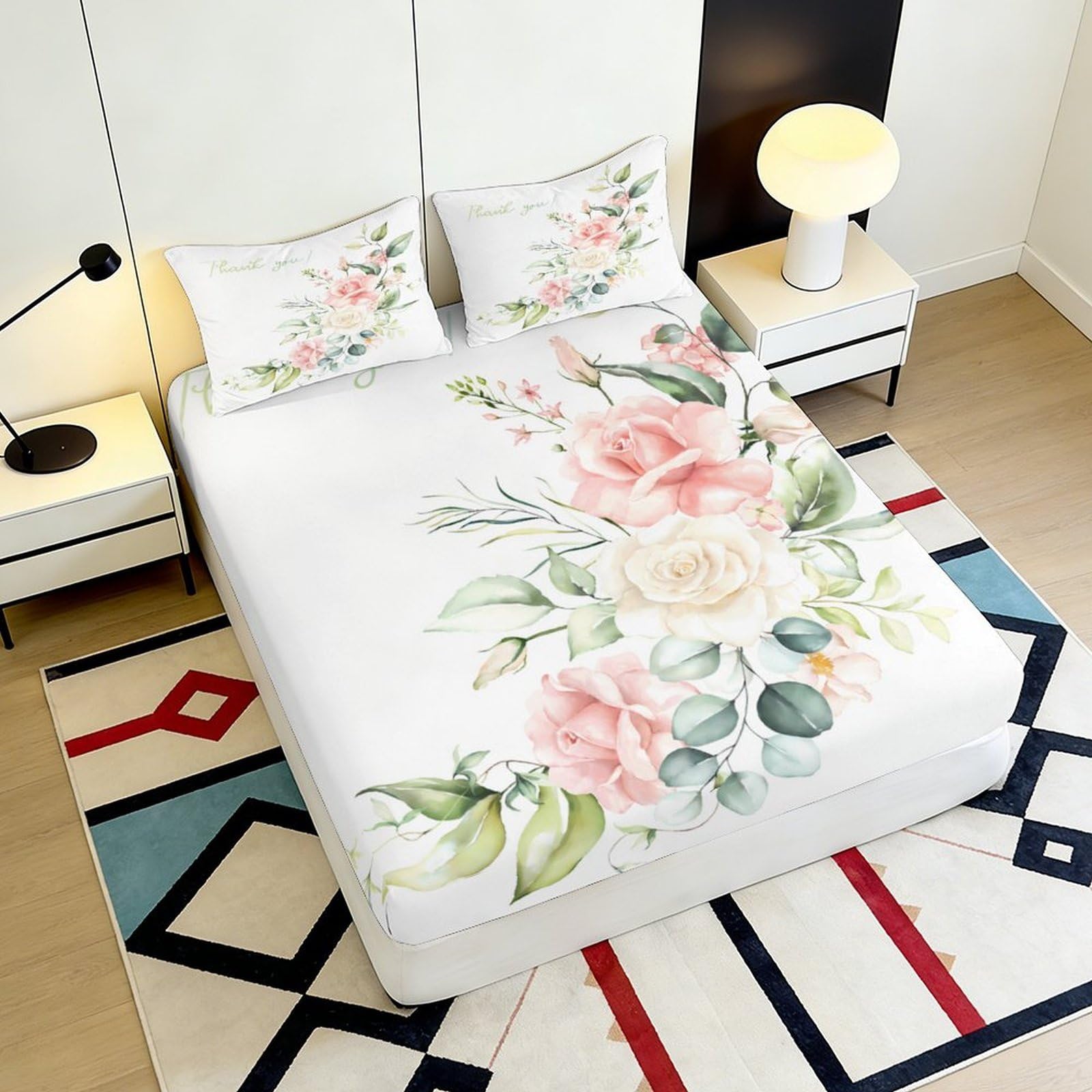 3D Printed Fischmotiv Bed Sheet, Microfiber, Fitted Sheet, rutschfest, Home
