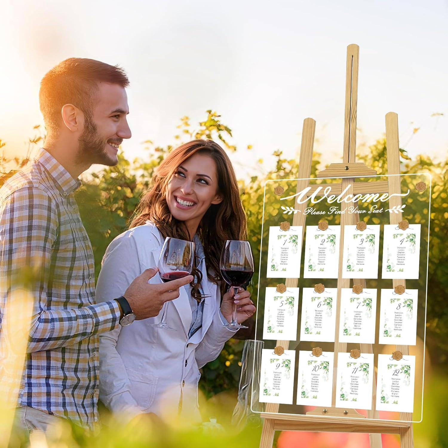 Wedding Seating Chart Board,20x28 Inch Acrylic Seating Chart Board Hanging Seating Chart for Wedding Reception Display (People)