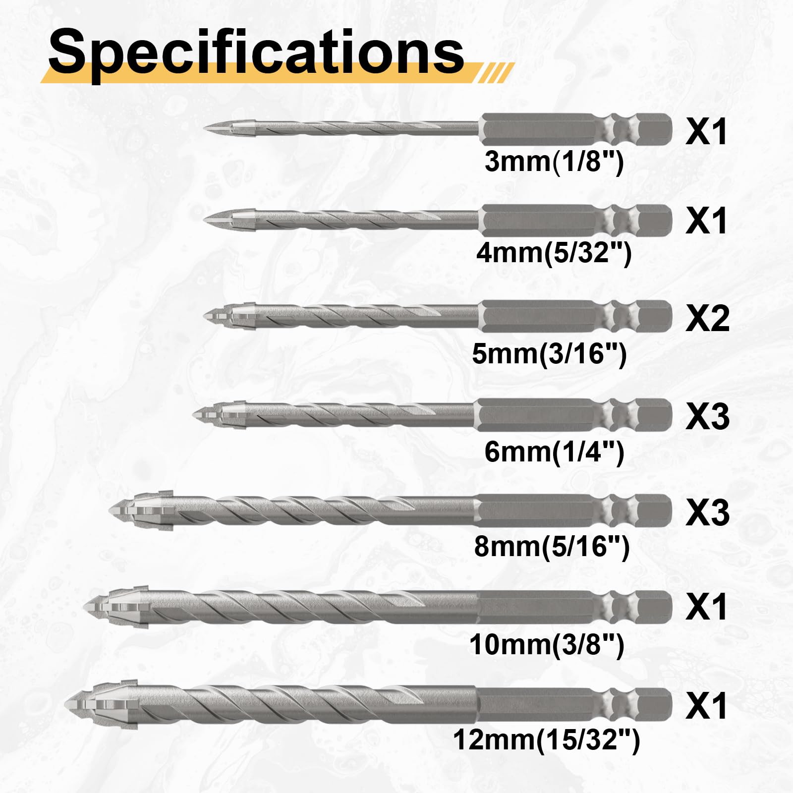 12-Piece Eccentric Drill Set, Multifunctional Sawtooth Drill with 4 Cutting Edges, 1/4 Hex Shank - Image 2