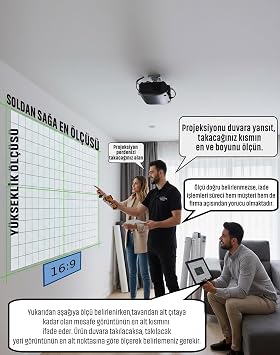 En200cm Boy115cm Projeksiyon Perdesi Tripodlu ayaklı Taşınabilir Yeni Akıllı Kumaş Işık Geçirmez