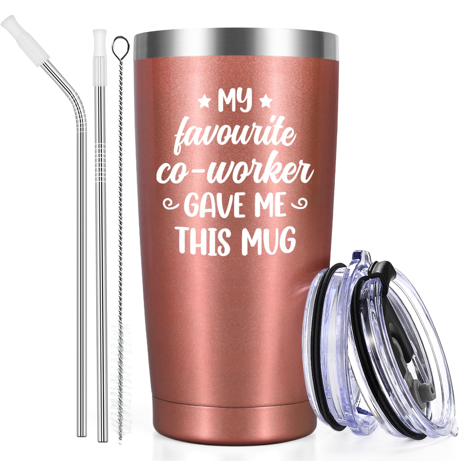Livole Funny Mugs Gifts for Work Colleagues Women, Co-Worker Christmas Gifts, My Favourite Co-Worker Gave Me This Mug, Work Mug for Colleagues, 20oz Thermal Wine Tumbler, 600ml Insulated Glasses โ image 1