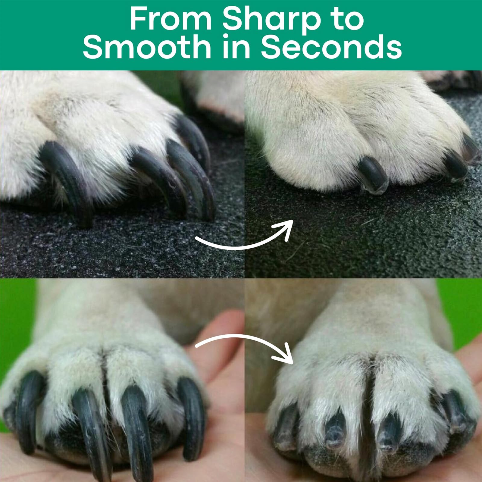 The Safetrim By Pupnourish, Safetrim Dog Nail Cutter, Dog Nails Clippers With Safety Guard, Pet Claw Clippers With Light, Injury-Free Nail Trimming, Low-Noise, Built-In Grinder (White)