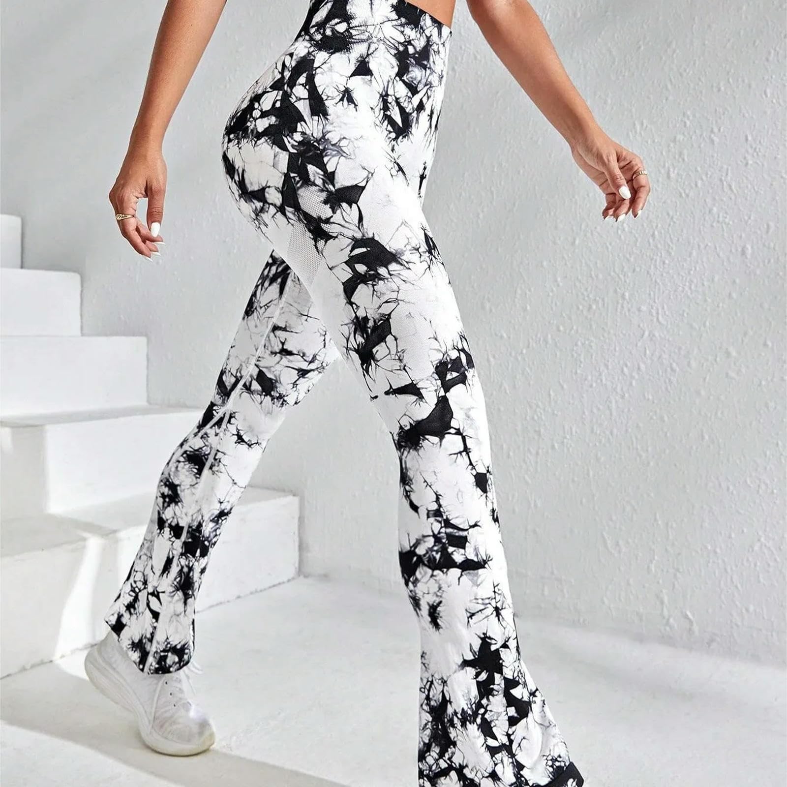 Pantaloni da yoga da donna a vita alta leggings da palestra senza cuciture leggings tie dye pantaloni da yoga per allenamento controllo della pancia