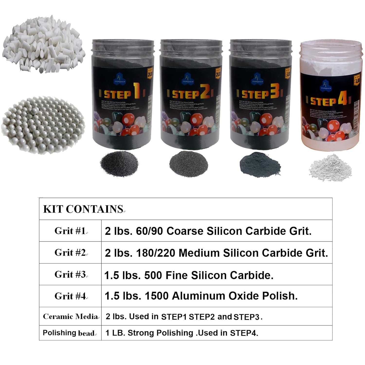 10 Pounds Rock Tumbler Grit Refill - Rock Polishing Grit Media Kit