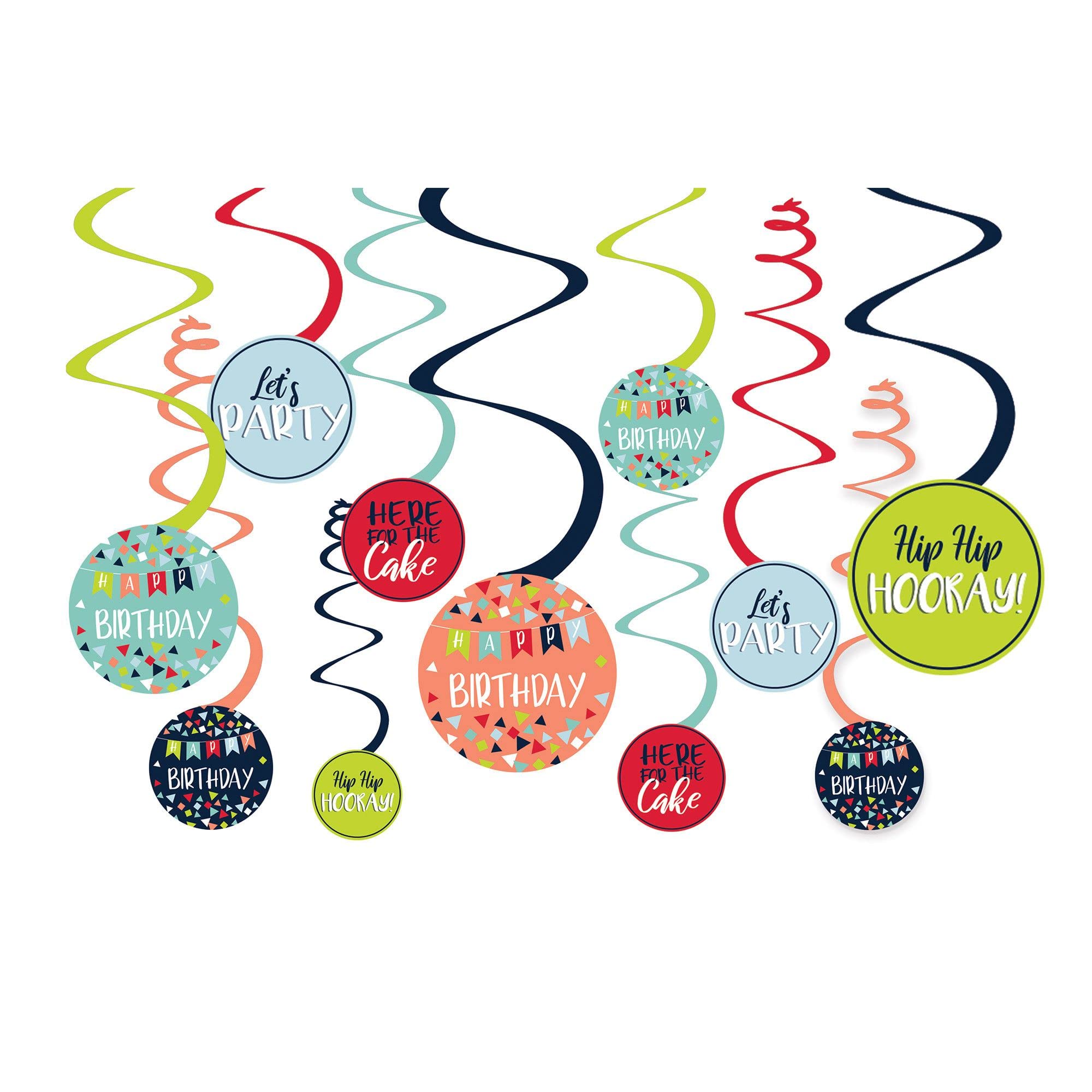 amscan A Reason to Celebrate Hanging Swirl Decorations- 12 pcs.