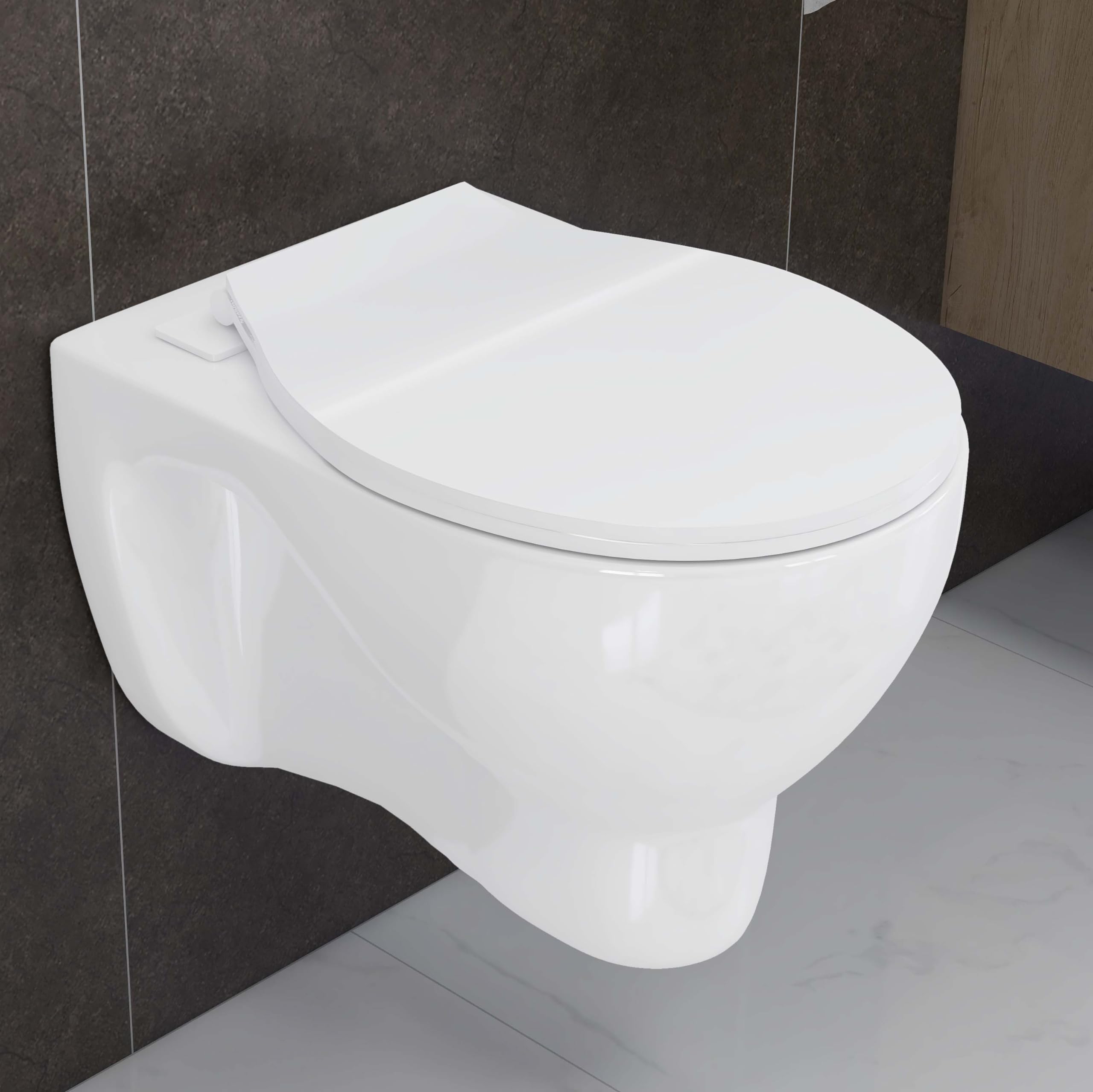 Plantex Commode for Toilet/Ceramic Western Toilet/Wall Hung Commode with Soft Closing Toilet Seat - P Trap Outlet (Caliber, White) (B0CYBR4V7P) Amazon Price History, Amazon Price Tracker