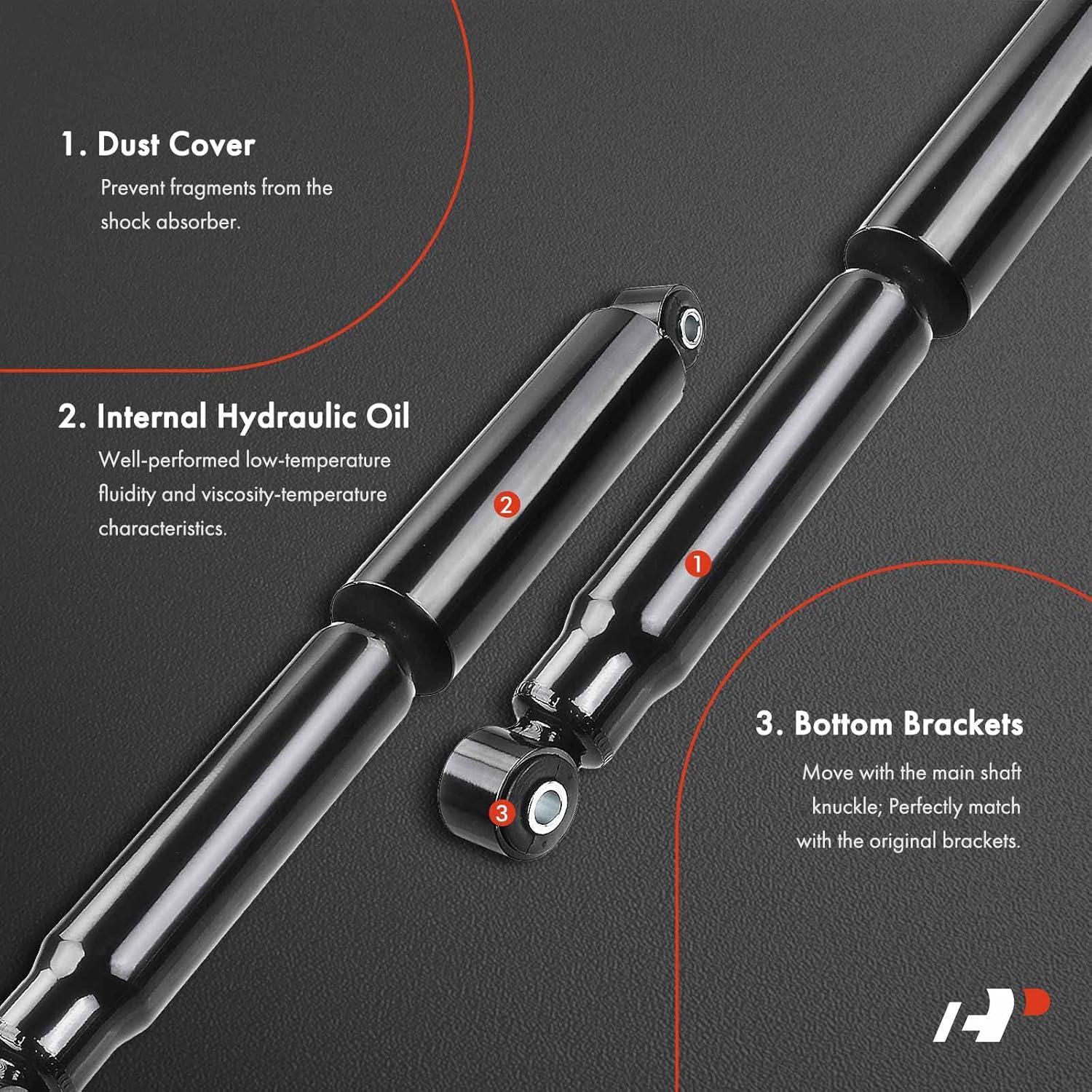 A-Premium Rear Pair (2) Strut Shock Absorbers Compatible with Chevrolet Equinox 05-17 & GMC Terrain 10-17 & Pontiac Torrent 06-09 & Saturn Vue 08-10, XL-7 07-09, Rear LH & RH