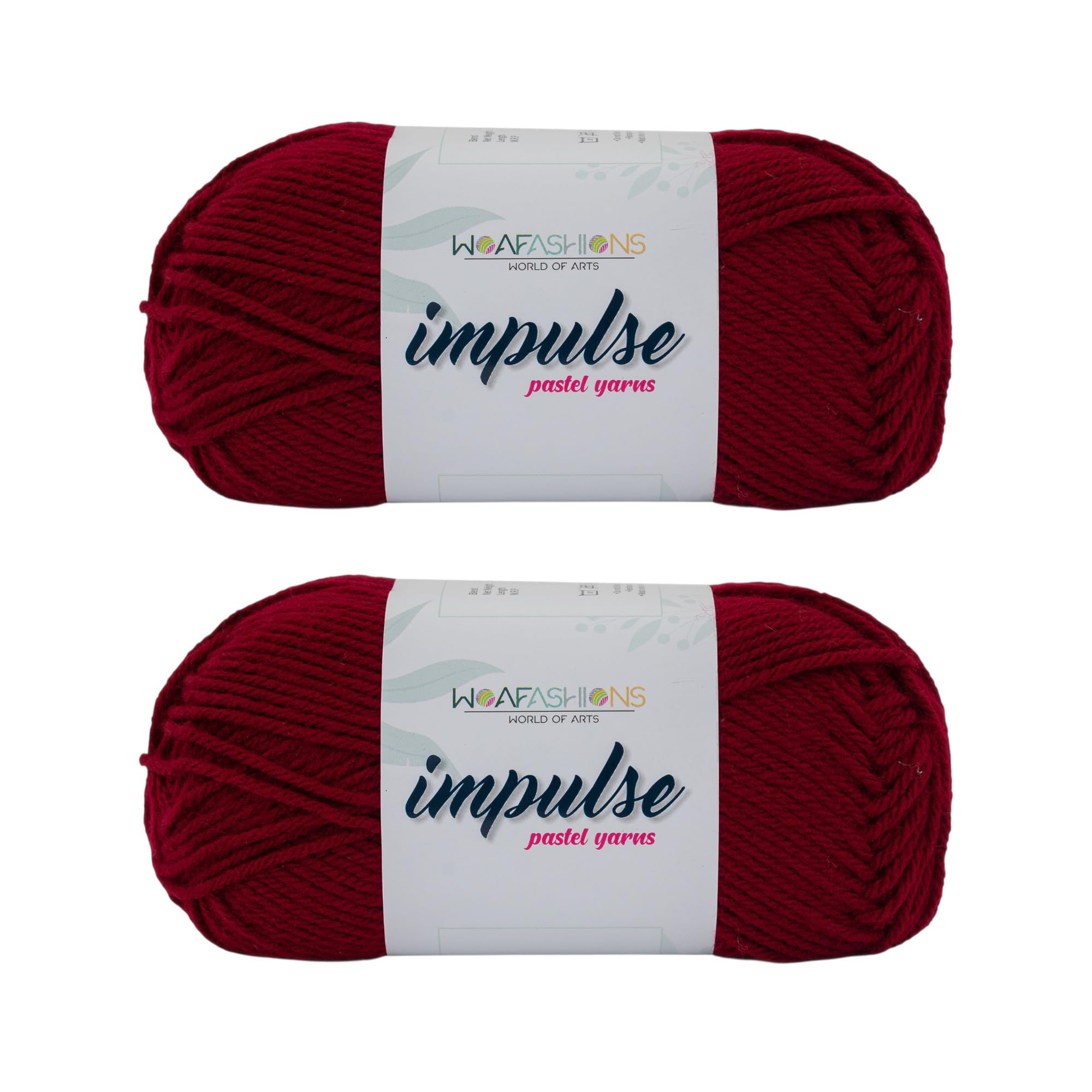 WOAFashions Impulse Hand Knitting & Crochet Yarn, Premium Acrylic, 4 : Medium (Milano Red) (2x100gms / 3.5oz / 200mtr / 218yds)-image-42