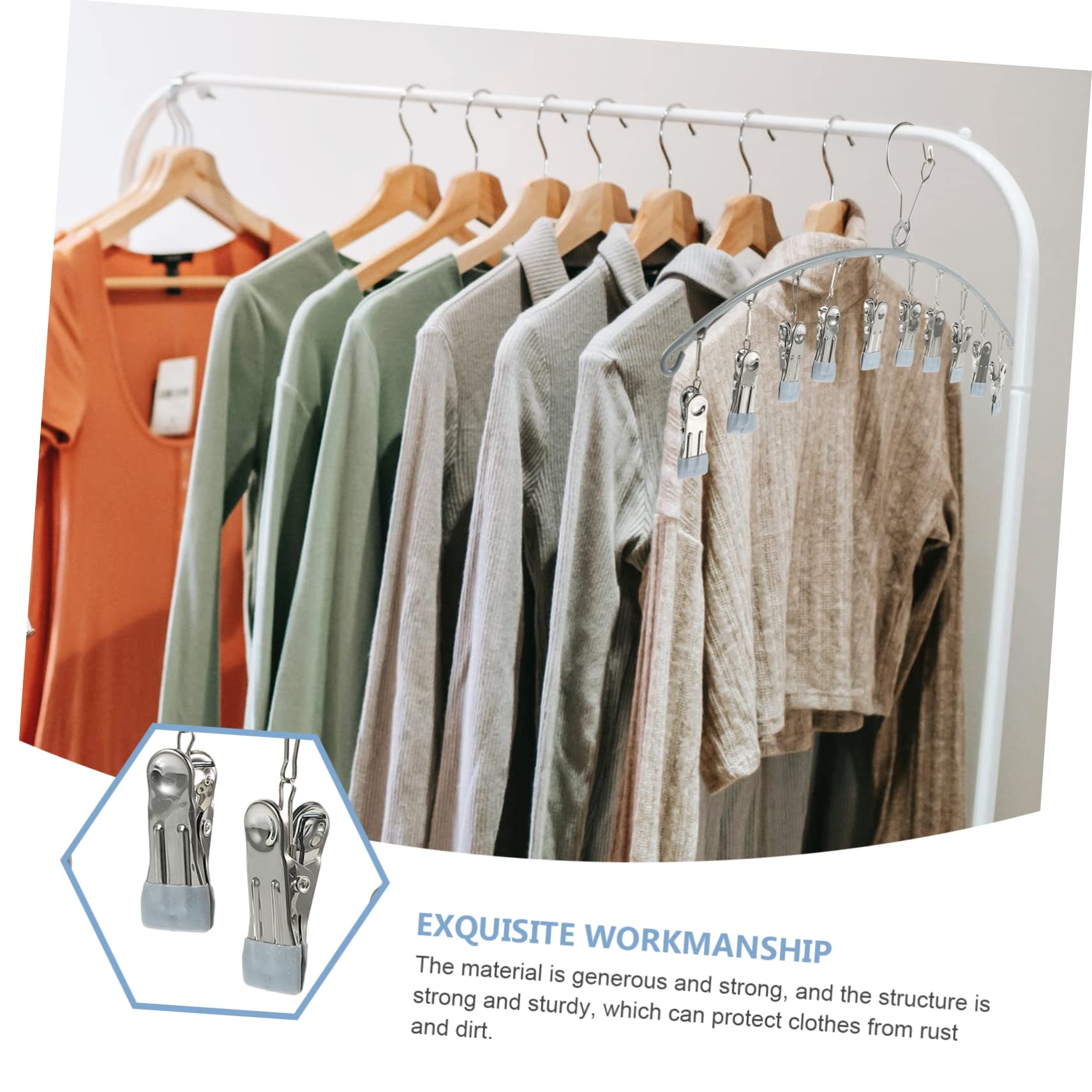 IMIKEYA Wäscheständer Mit 20 Clips - Faltbarer Trockner Für Socken & Unterwäsche