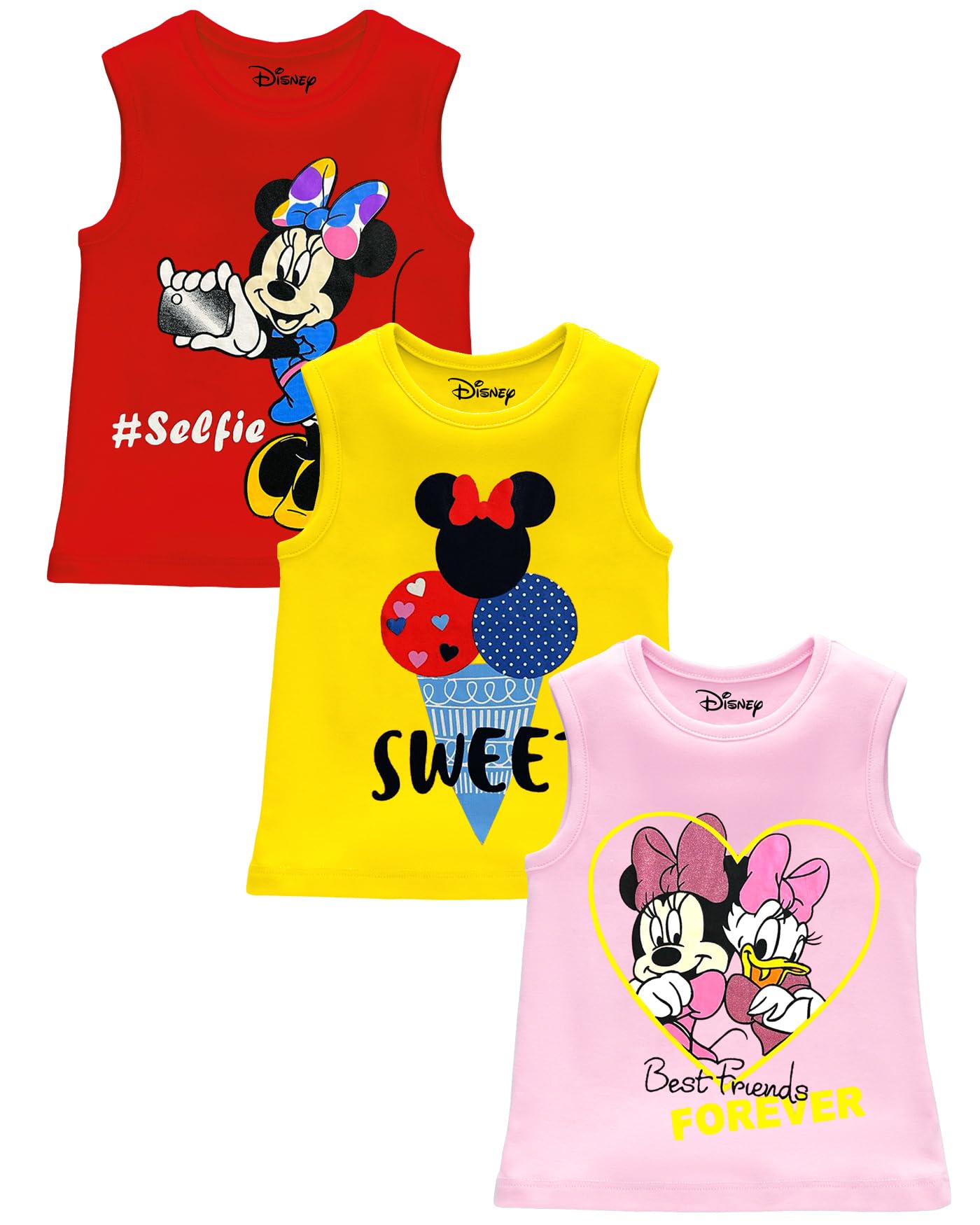 Kuchipoo © Disney Girls Sleeveless Regular Fit Cotton T-Shirt