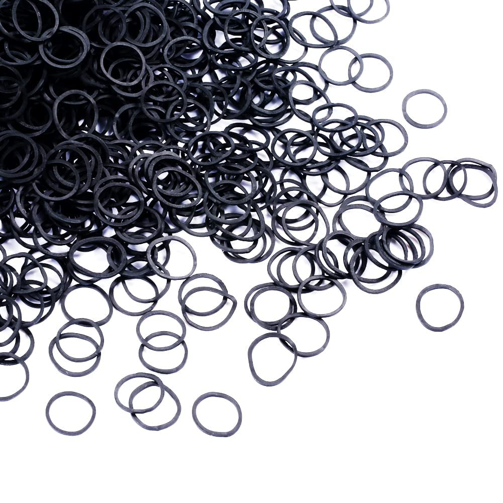 black Elastic Hair Bands,BEBEEPOO 500pcs Mini Rubber Bands with a box Soft Elastic Bands for Kid Hair Braids Hair