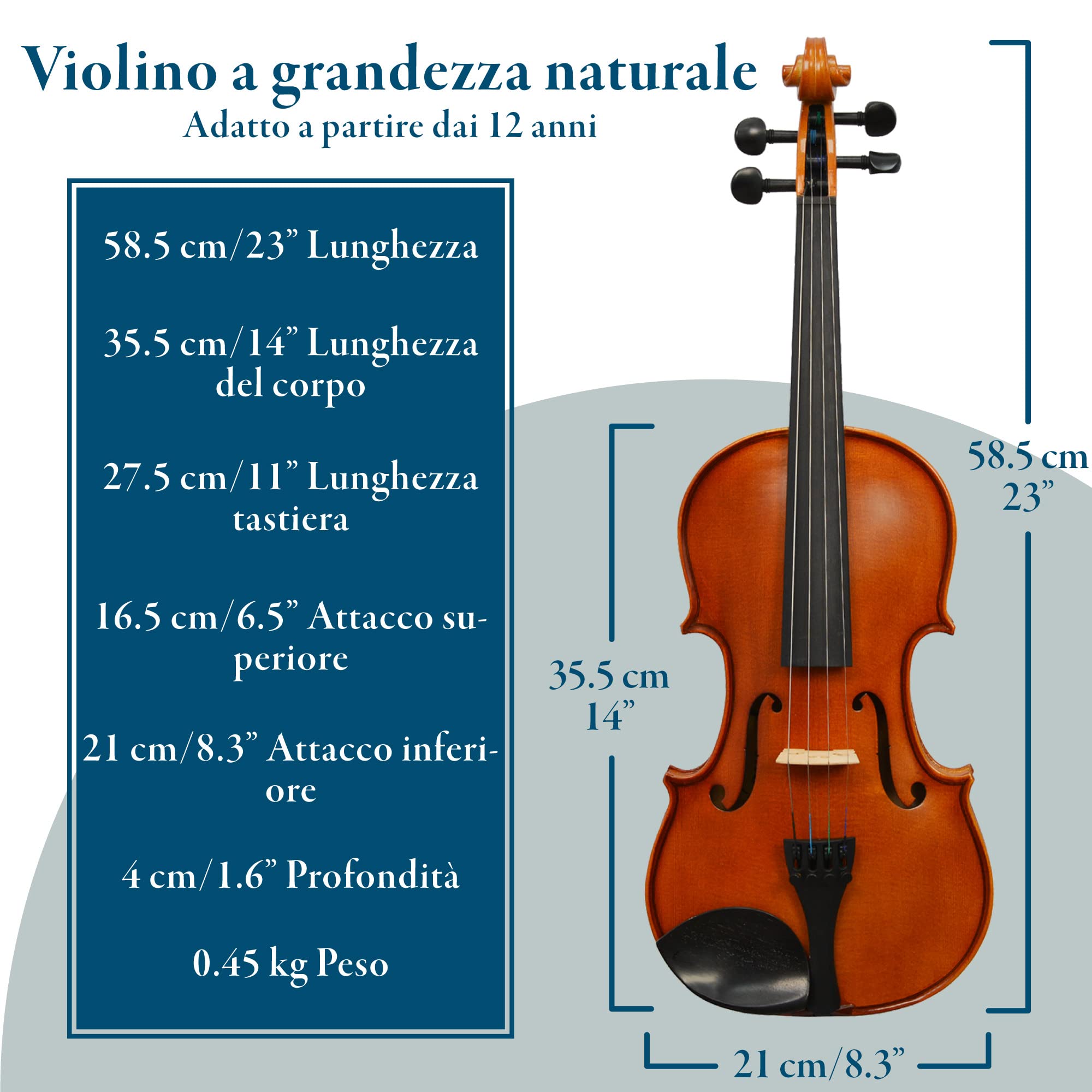 Violino Completo 4/4 Forenza Prima 2 - Con Custodia, Arco, Colofonia E Corde In Acciaio
