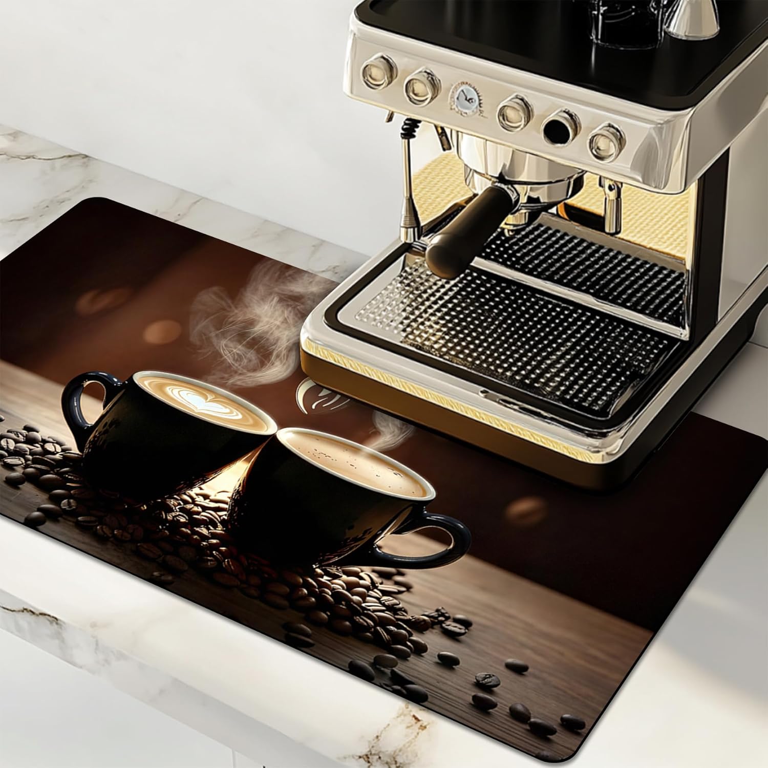 Dish Drying Mat Large Coffee Mat Absorbent Drying Mat for Kitchen Counter Coffee Bar Accessories 32"x 17" (2, 32L"x17W")