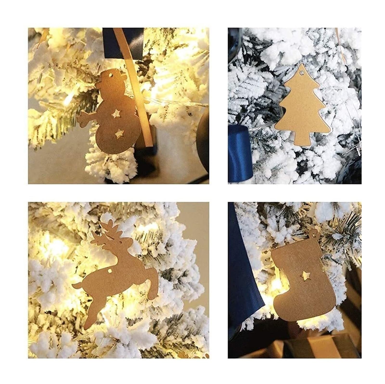 Sapins de Noël artificiels pré-éclairés de 1,5 m, floqués Blancs, for décoration intérieure et extérieure