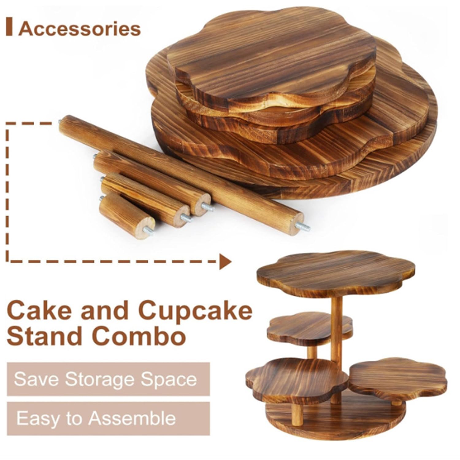 Supporto Per Torre Cupcake In Legno A 4 Livelli Per Fattoria Con