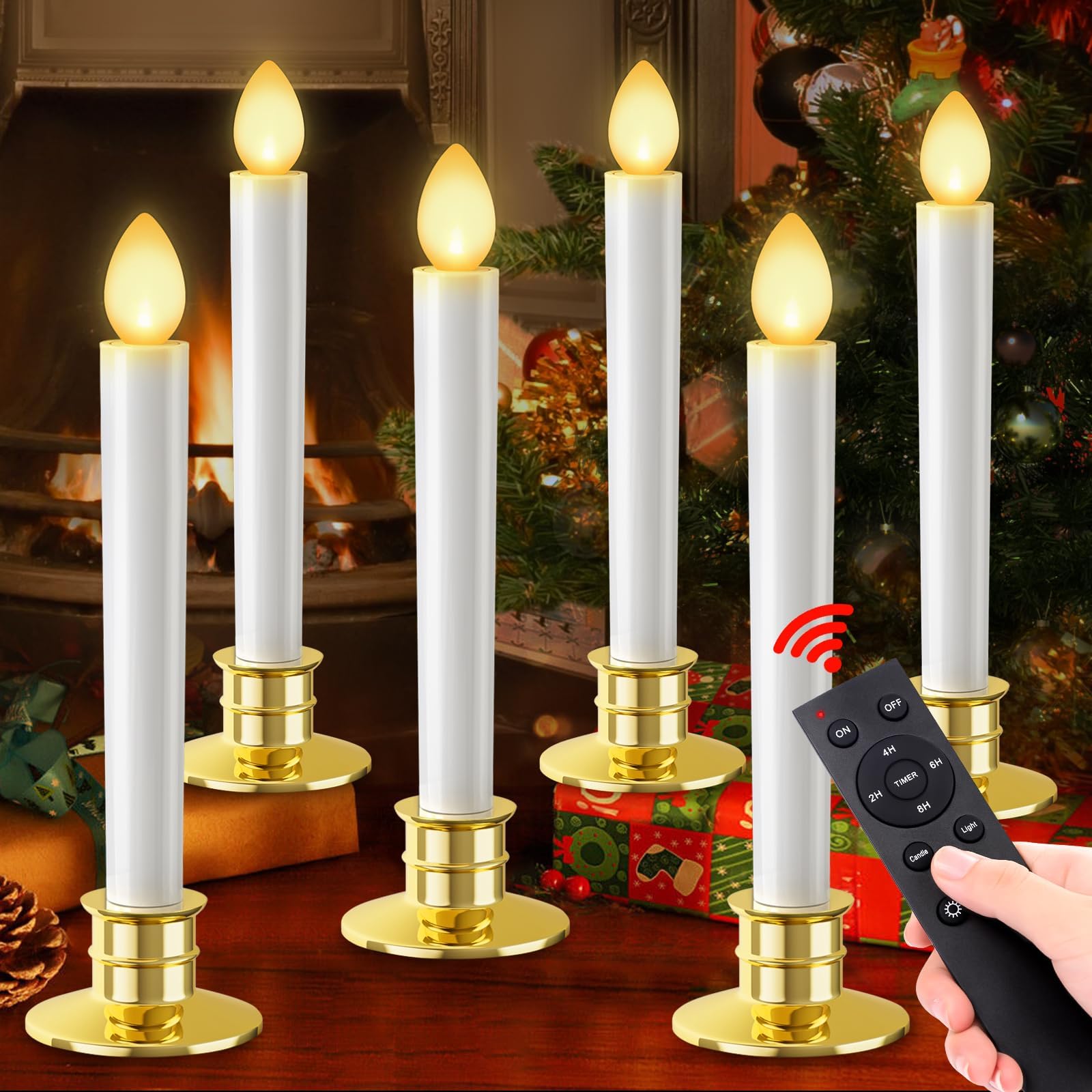 UMIKU Christmas Window Candles 6 Pack