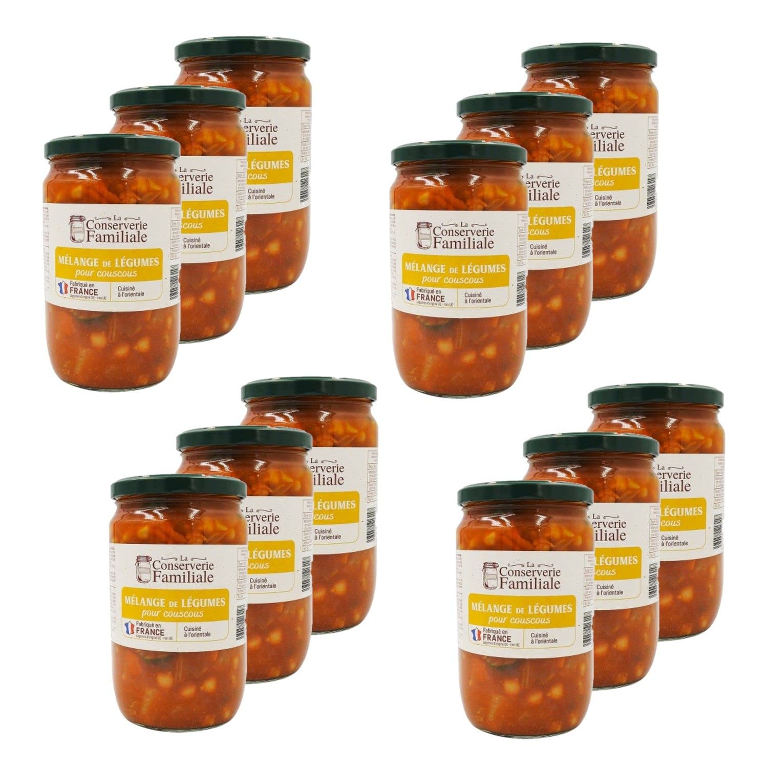 Lot 12x Légumes pour couscous - Bocal 660g