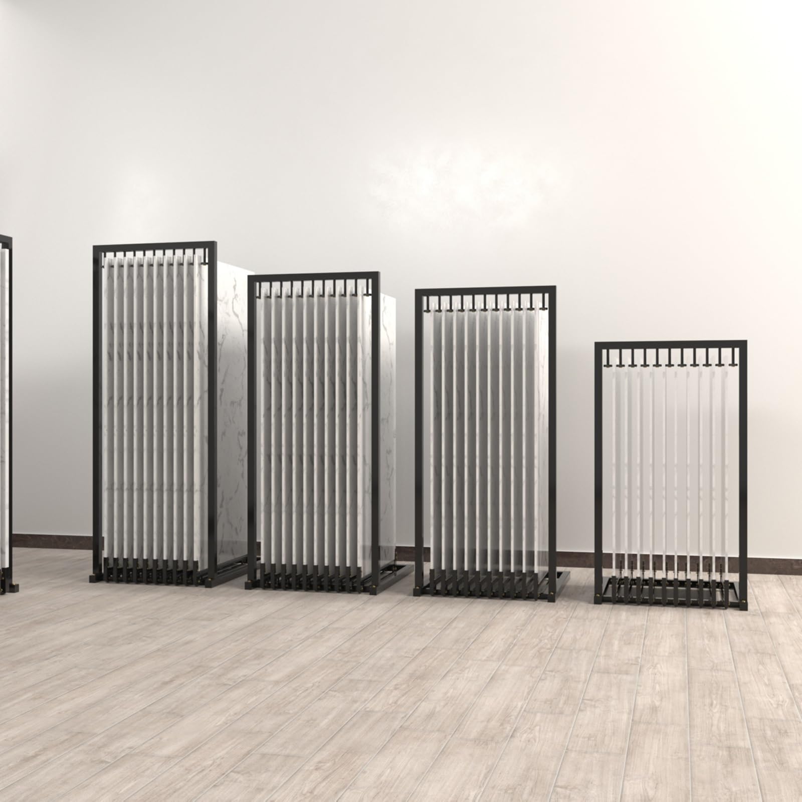 Bodenfliesen-Ausstellungsregal Mit Metall, Fliesenmusterständer, Großes Verschiebbares Präsentationsregal, Bodenfliesen-Ausstellungsregal für Einkaufszentren