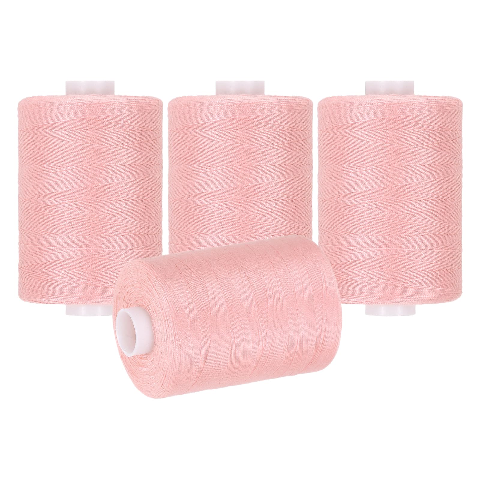 sourcing map 4 Spool Sewing Thread, Pink#1819 Polyester Thread Prewound Bobbins for Sewing Machine Hand Stitching Quilting Emergency DIY Projects, 1000 Yards/Spool