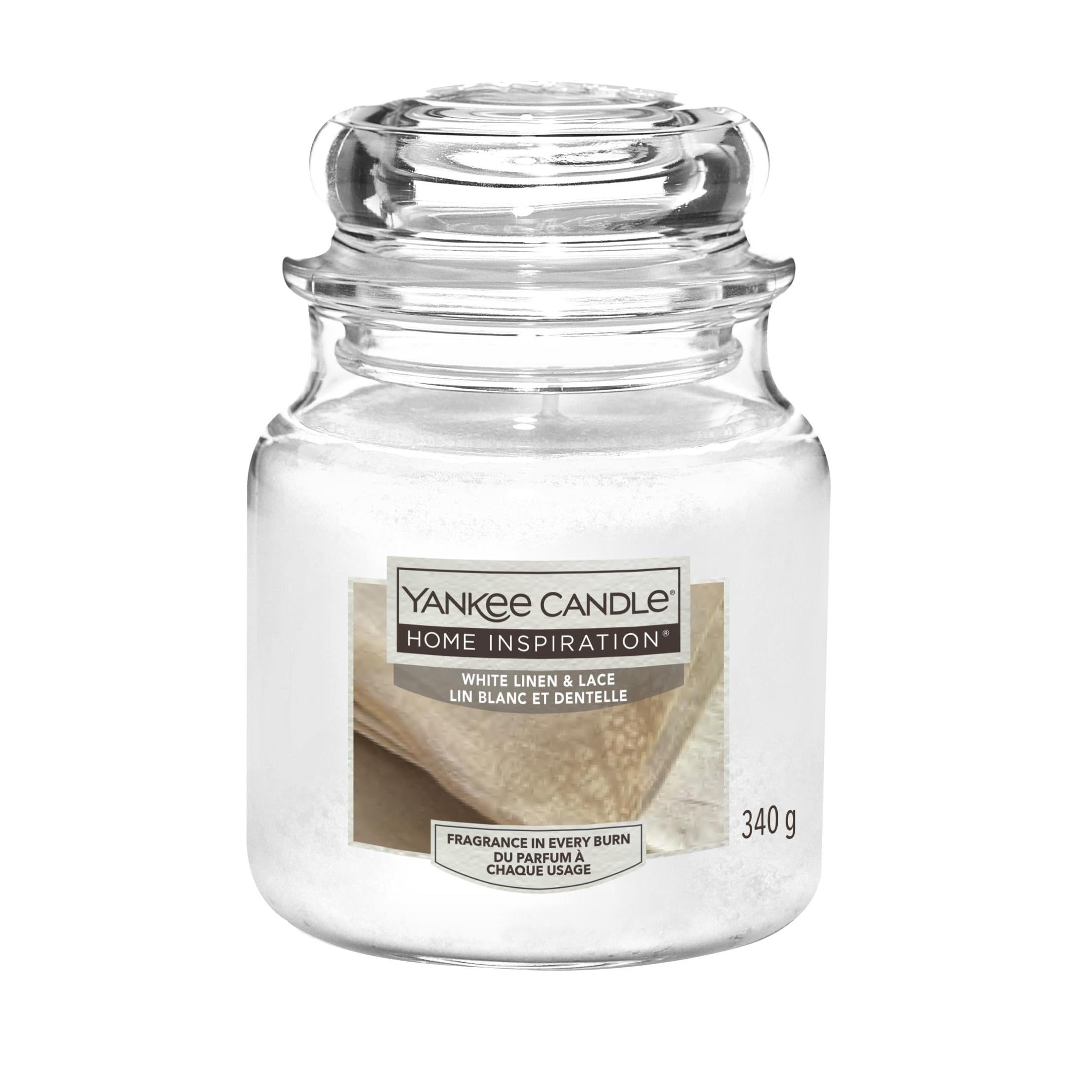 Yankee Candle White Lanen and Lace Candle, 340g Home & Kitchen