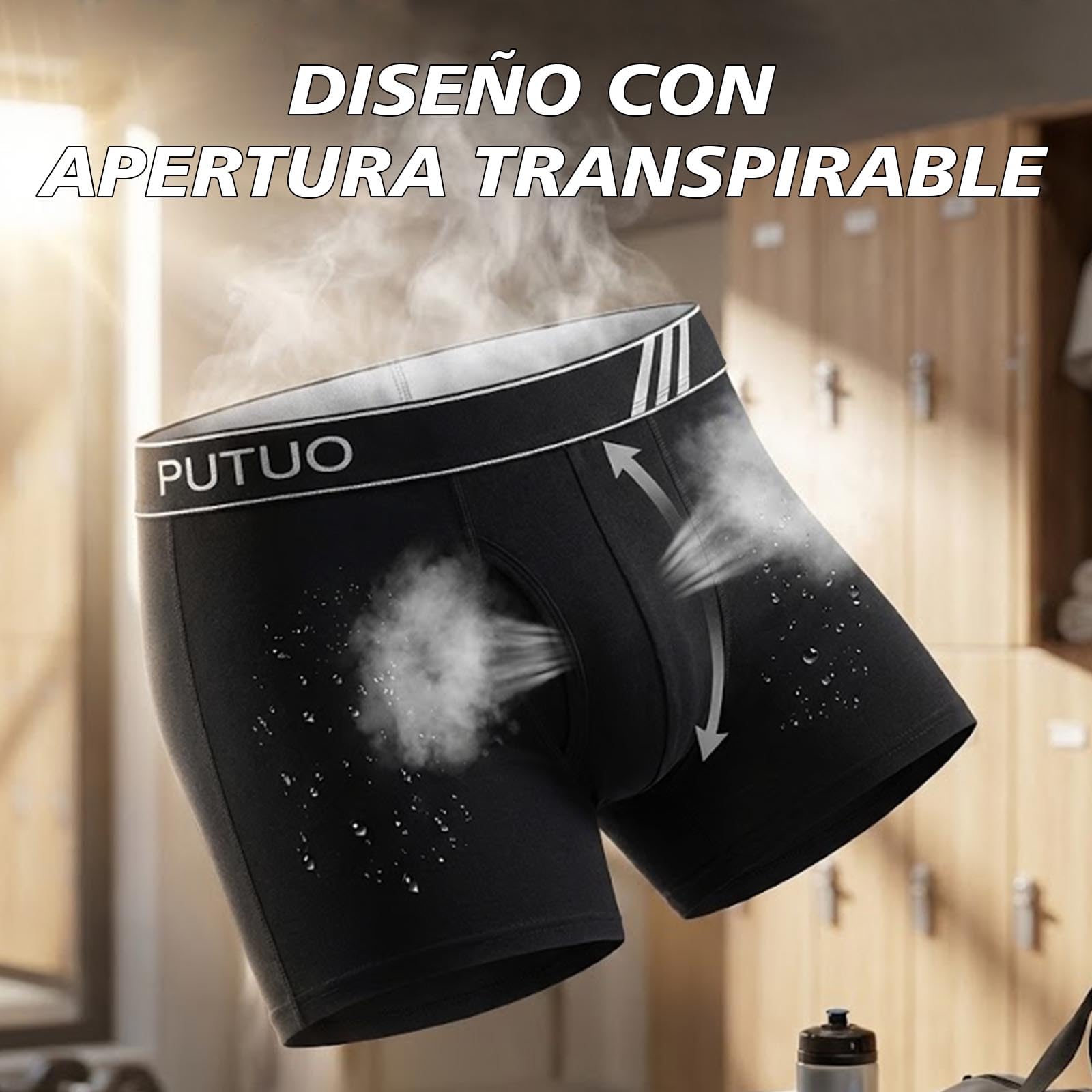 PUTUO Boxer Hombre Algodón Calzoncillos: Ropa Interior de Pierna Larga para Hombres en Grandes Tallas Boxers Cómodos y Transpirables con Cintura Paquete de 4 Piezas