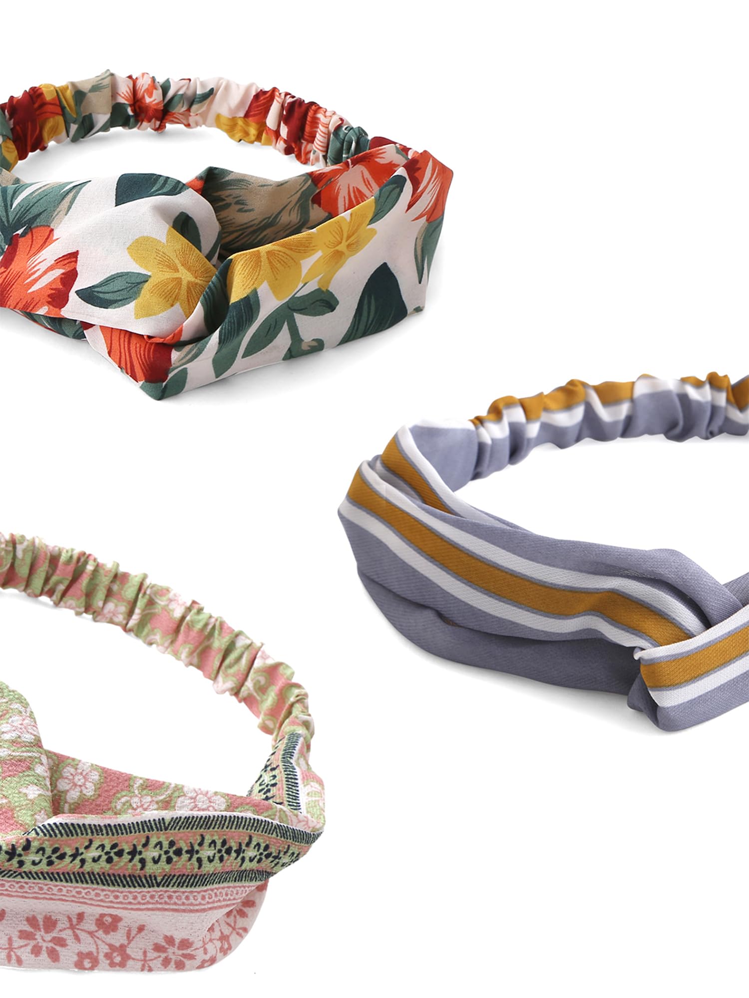 4pc Boho Twisted Headband Set for Girls, Vintage Style