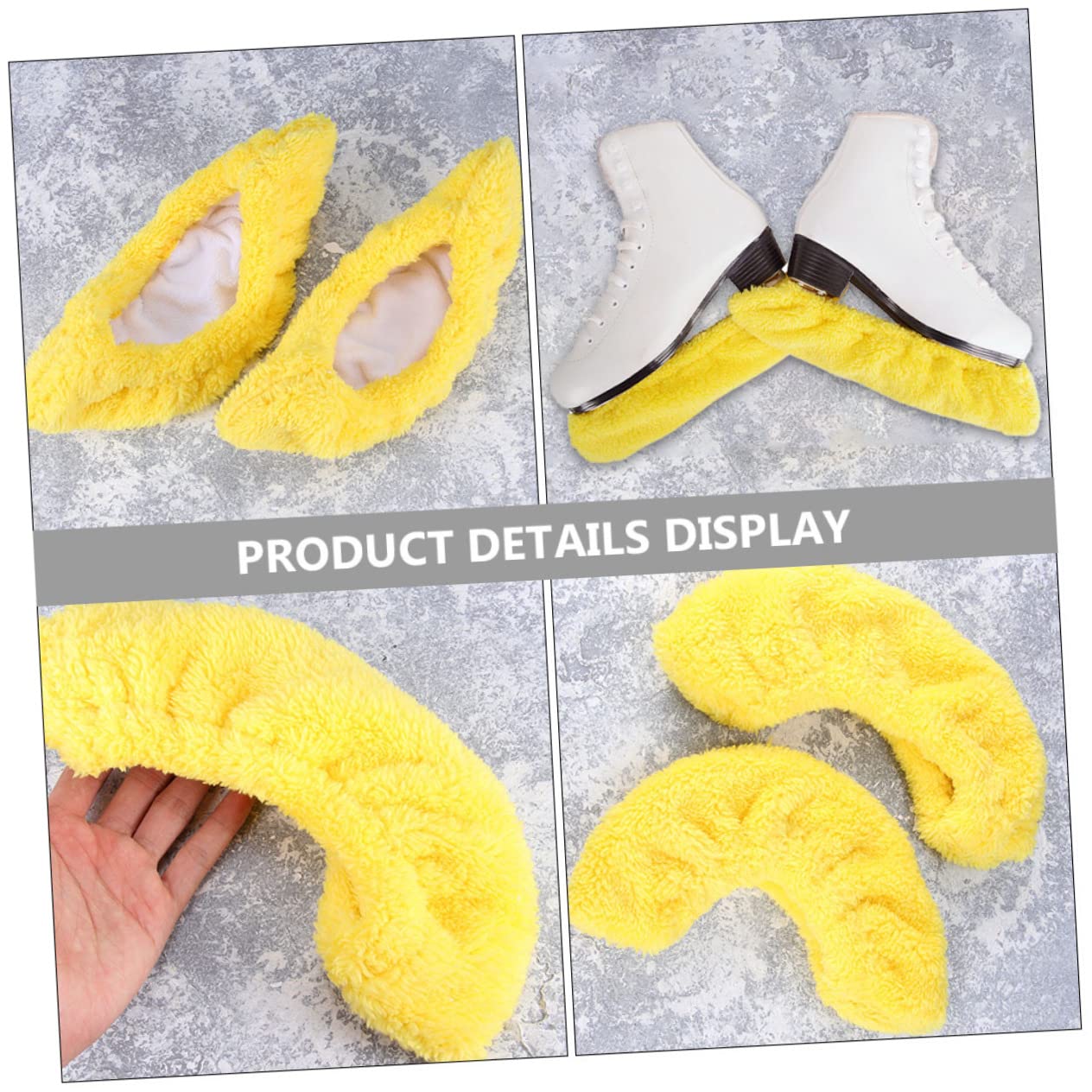 YARNOW 6paires Couvre-Lames De Patin à Glace Élastiques pour Garçon Fille Peluche Absorbante Eau pour Lames De Patins à Glace