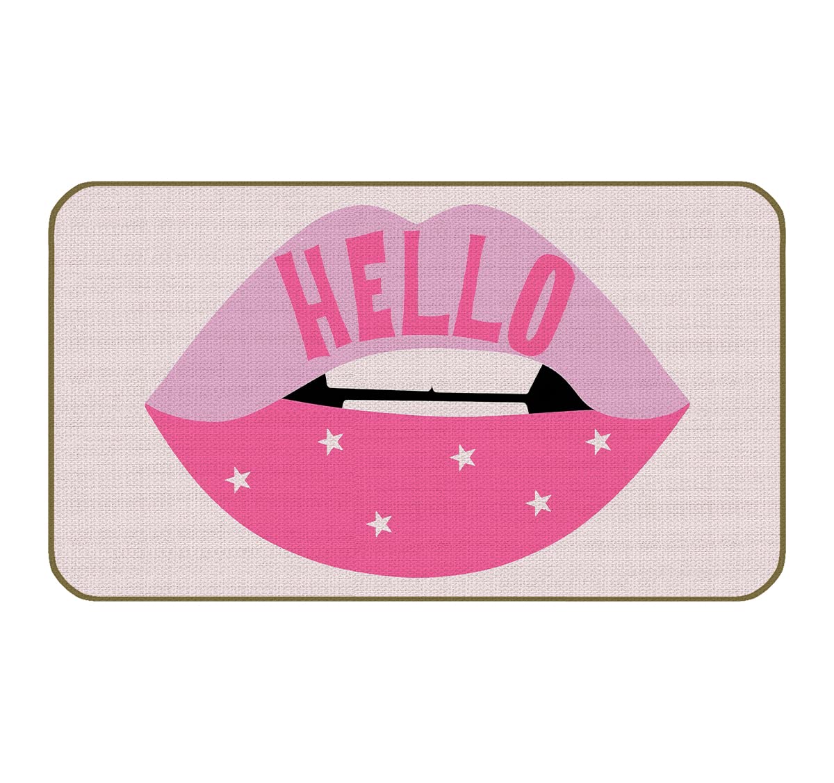 UINHMOP Hello Pink Lips Preppy Decorative Doormat 17 ×30 Inch,Preppy Welcome Floor Mats,Flat Design Decor for Home Girls Room Dorm Outdoors Indoor
