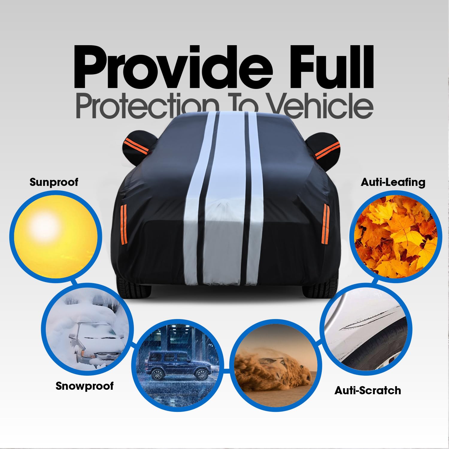 Cowtcver Telo Copriauto da Esterno Compatibile con Volkswagen T-Roc 2017-2026, Telo Copertura Impermeabile Anti-UV Anti Vento Antipolvere, Telo Copri con Cerniera e in Cotone.