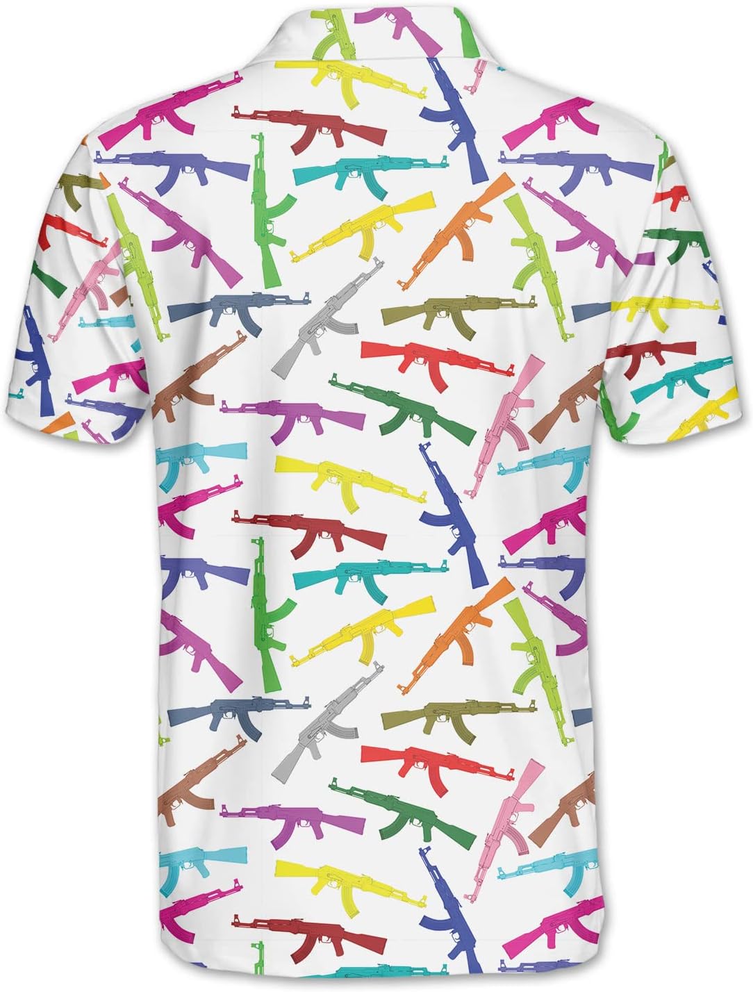 Funny Gun Polo Shirts for Mens Women, Summer Beach Gun Shirts Short Sleeve, Cool with Men's Gun Polo Shirts S28