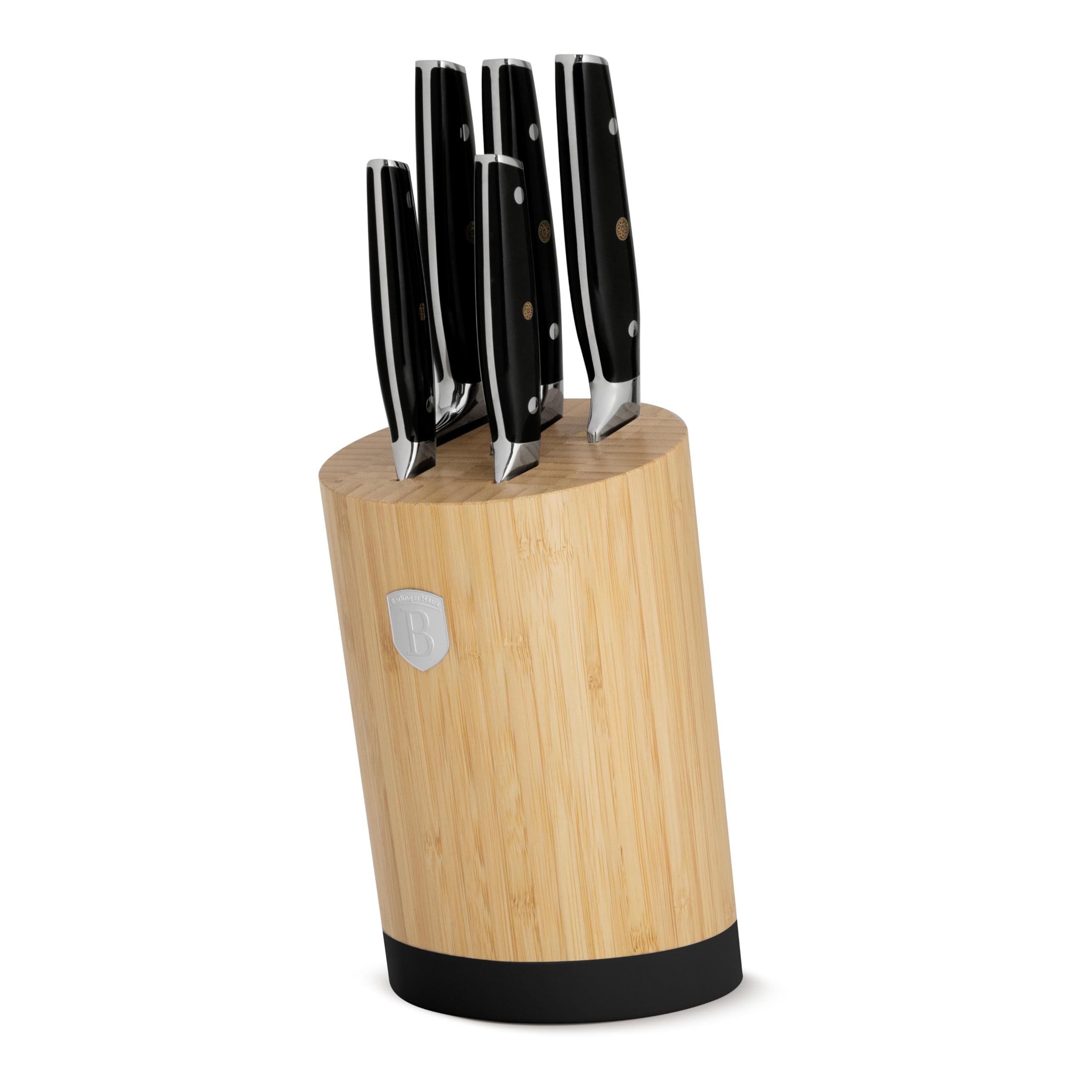 Berlinger Haus Zestaw noży ze stojakiem BAMBOO 6-częściowy Black Silver Collection BH-3136
