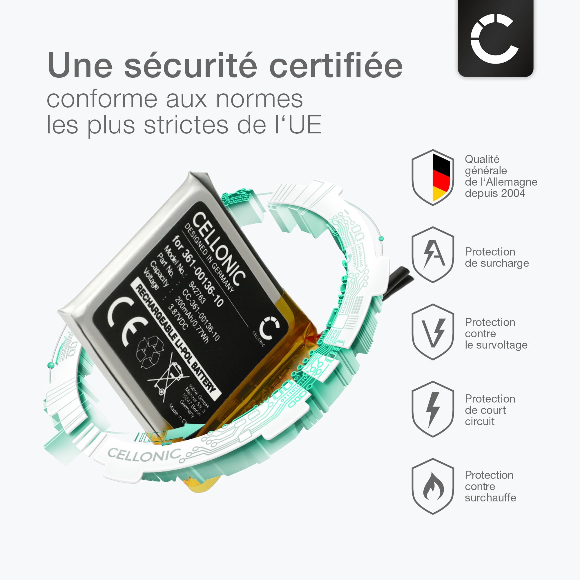 Batterie Pour Montre Intelligente Et Bracelet De Fitness Compatible