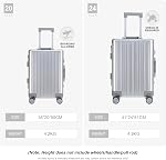 YYW 100% Toutes les valises en aluminium, 20 Sac à bagages de pouce avec TSA Verrouillage, roues silencieuses (argent, 20-Inch)