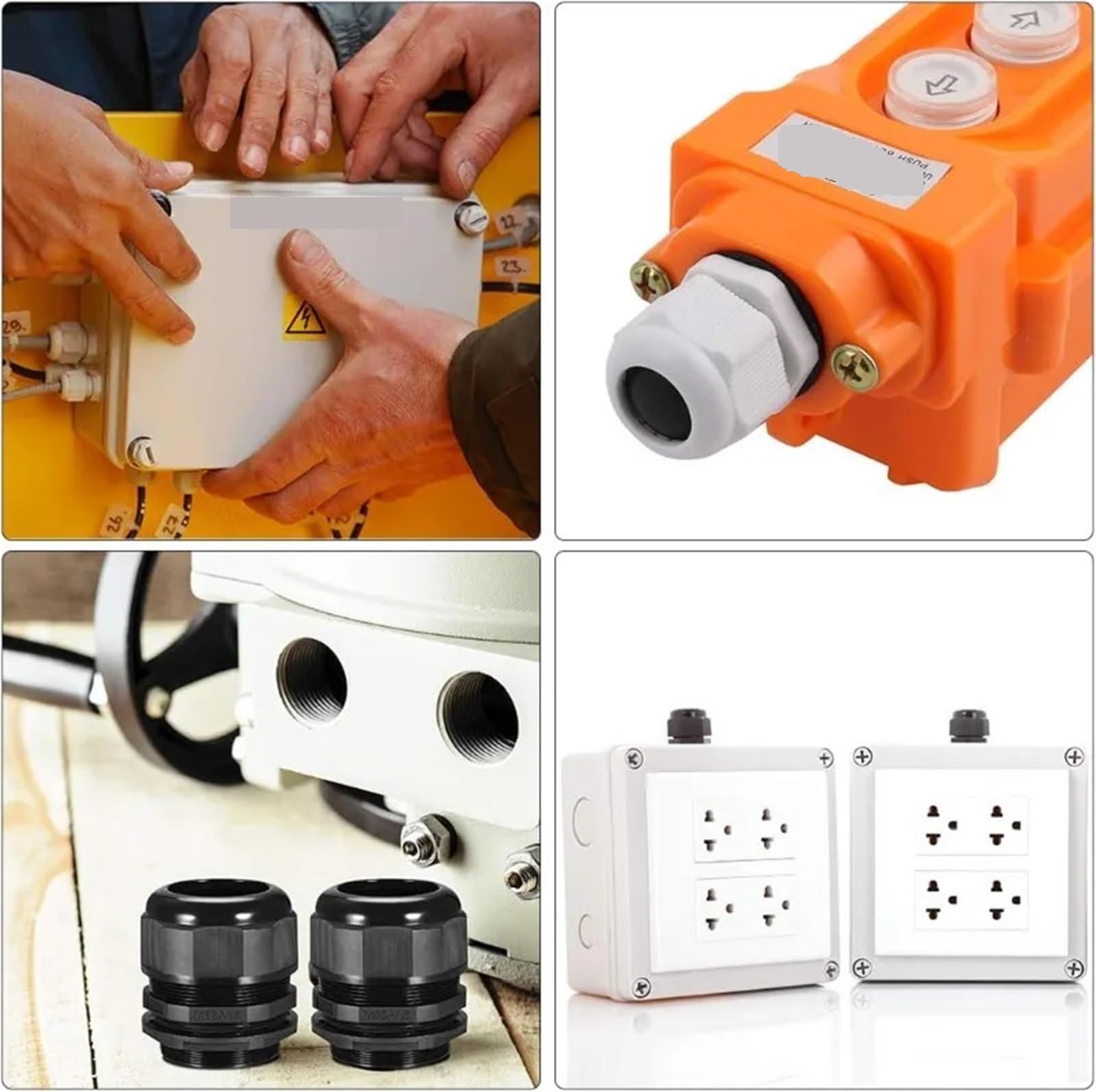 PG7 PG9 Impermeabile Ghiandola di Cavo 100pcs IP68 Nylon Connettore con controdado | IP68 impermeabile, PA66 nylon, controdado regolabile, da -40 °C a 100 °C, set da 100 pezzi