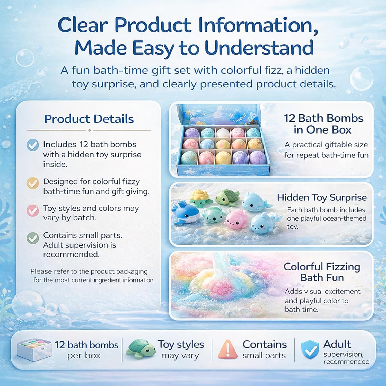 Badekugeln Badebomben Kinder mit Überraschung, 12Stück Bath Bomb Gift Set for Kids, Natrual und organische Blase Bad Bomben, Badebomben Fizzes Spa Ideal Geburtstag für Jungen Mädchen