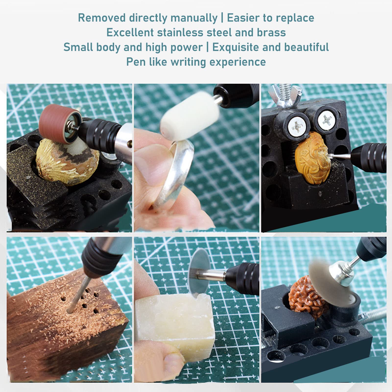 Pluma de pulido eléctrica 3.7V para manualidades, micrograbador dinámico y herramienta de grabado para artistas, joyeros y amantes del bricolaje, 3500-13000 rpm