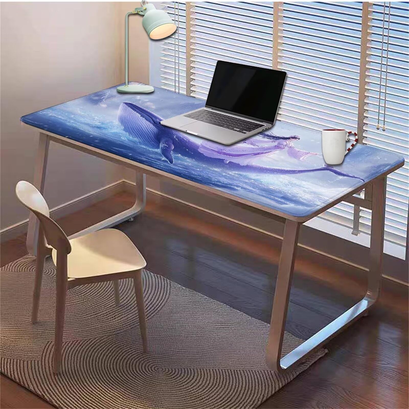 Gamingowa podkładka pod mysz 1200 x 600 x 3 mm, XXL, wodoszczelna, odporna na ścieranie, z przyszytymi krawędziami, niebieska, podkładka na biurko, poprawia prędkość i precyzję, do komputera, laptopa