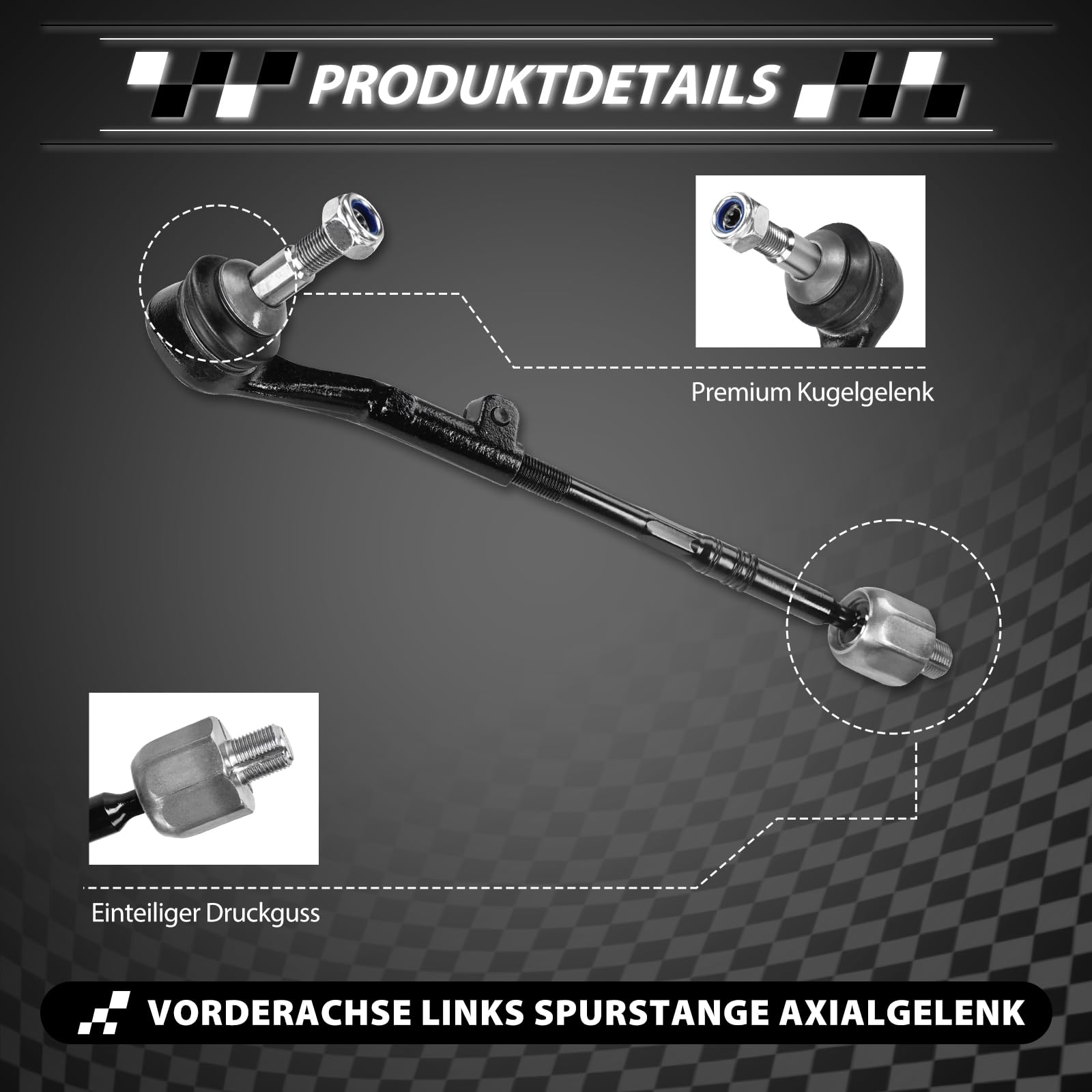 Spurstange inkl. Spurstangenkopf Lenkmanschettensatz 4 Teilig Vorderachse Links&Retchs Kompatibel mit BMW 1er E81 E82 E87 E88 116-135 3er E90 E91 E92 E93 316-335 2004-2013 X1 E84 2009-2015