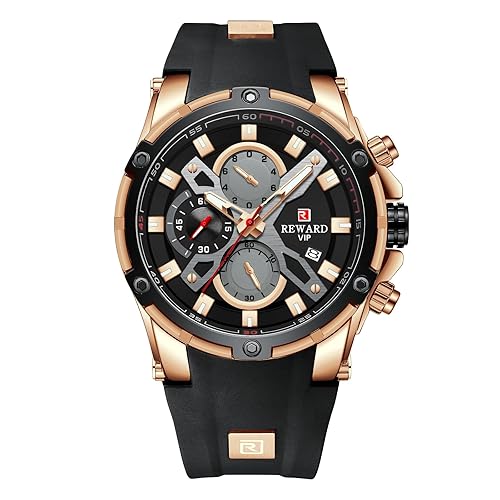 Men's Watch Fashion Tonneau Wrist Watches (Chronograph/Waterproof/Luminous/Calendar) Silicon Strap Quartz