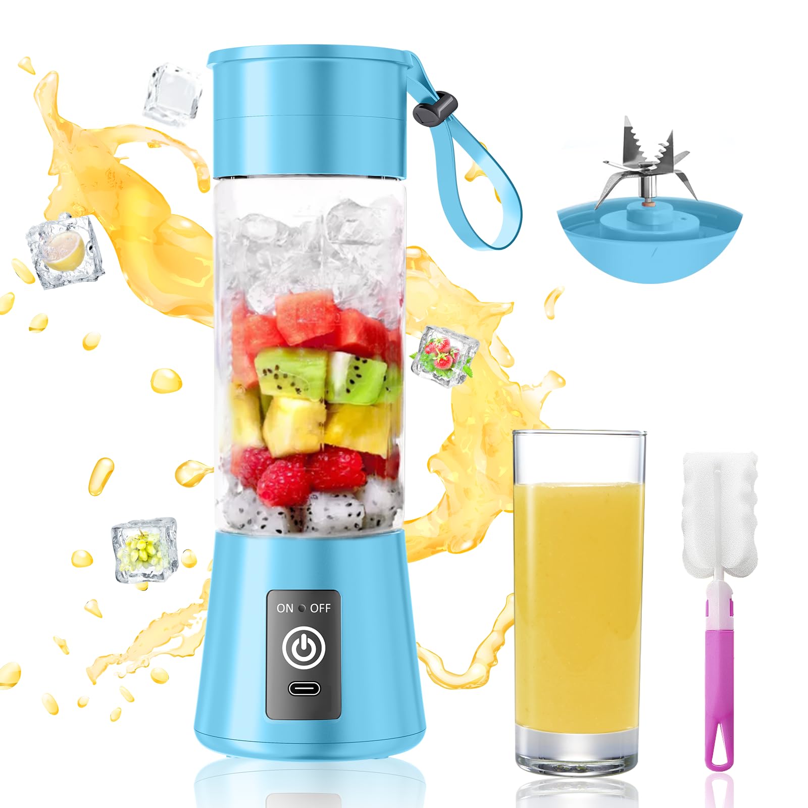 Tasse de jus de 388,5 g fraîchement pressé avec mélangeur portable autonome