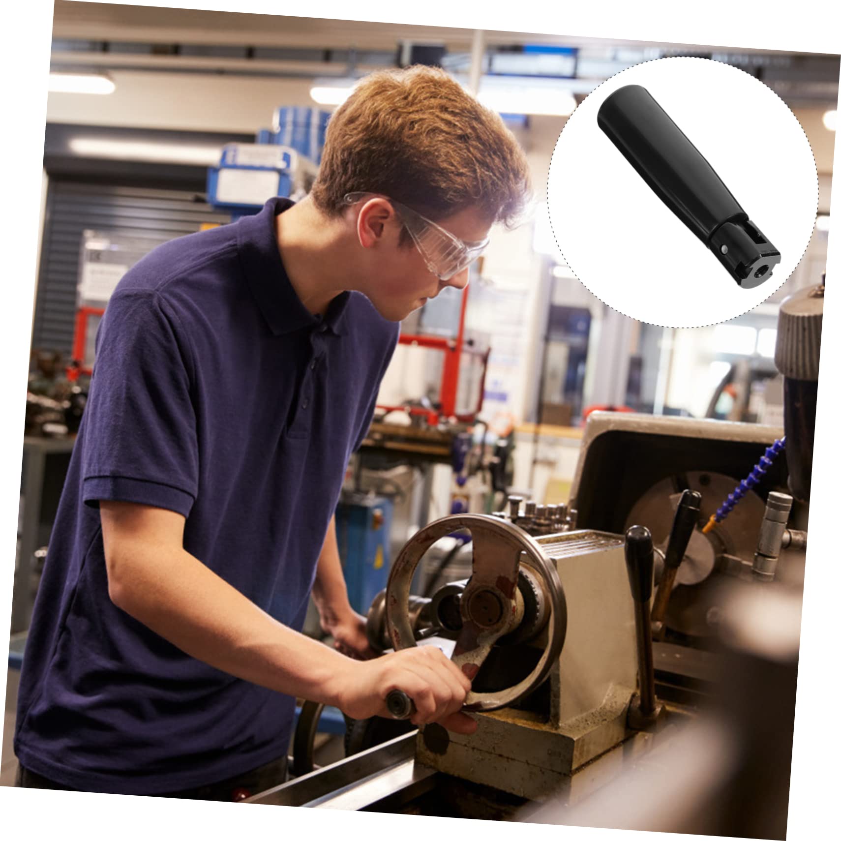 HOMOCONO 2pcs Folding Machine Handle Revolving Crank Black Foldable Grip Handle for Milling l